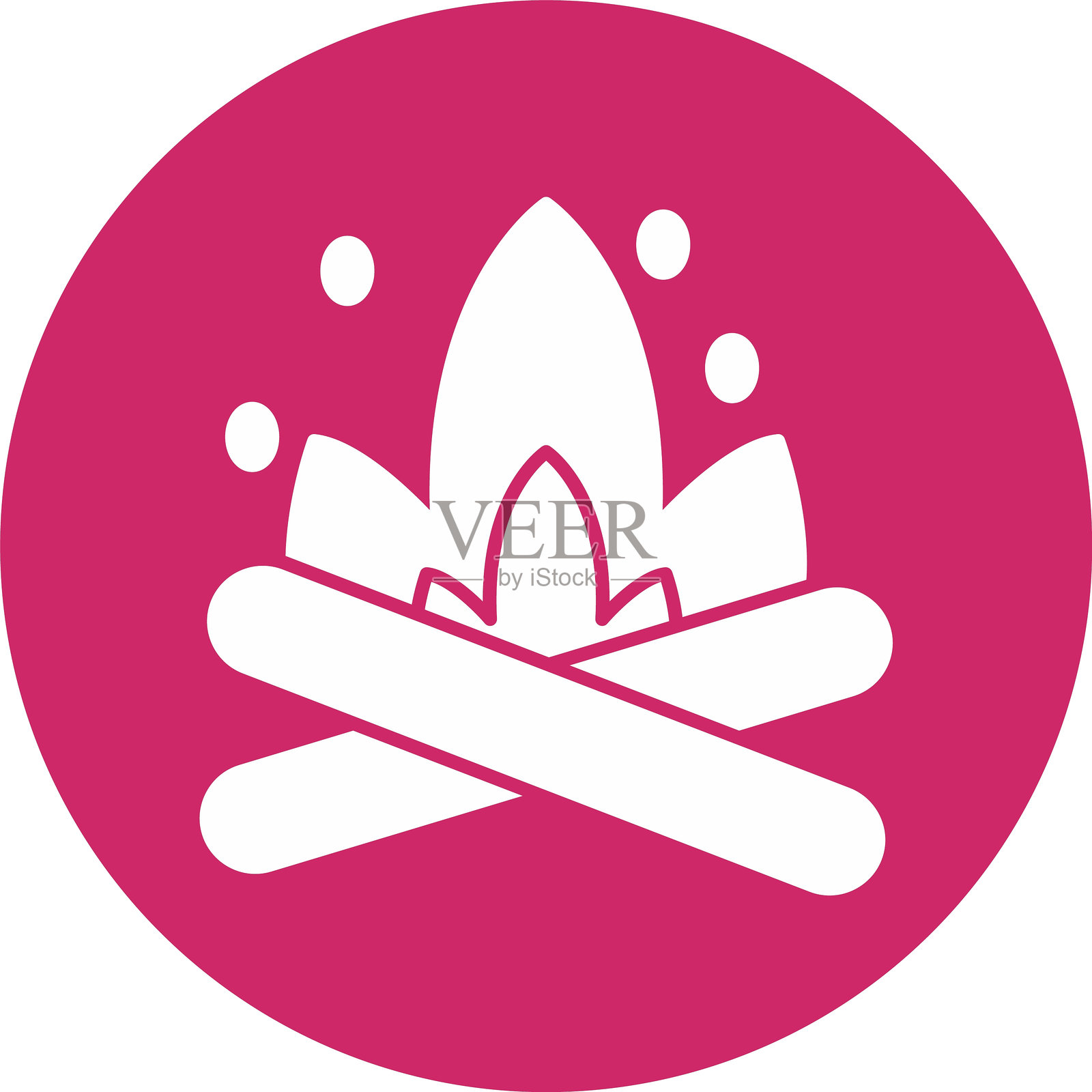 篝火符号圆形图标插画图片素材