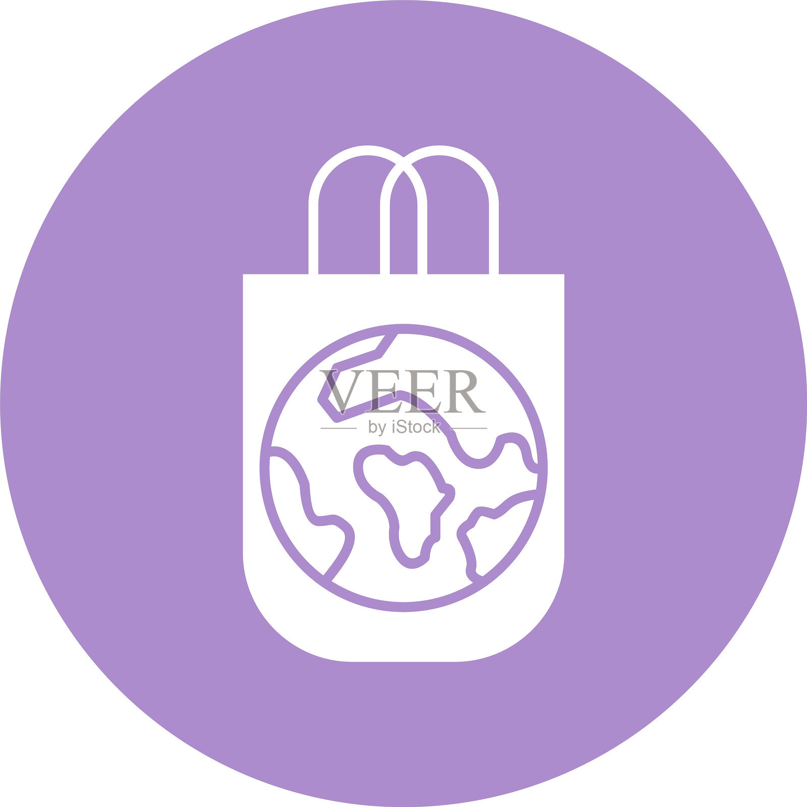 环保袋图标圆形设计插画图片素材