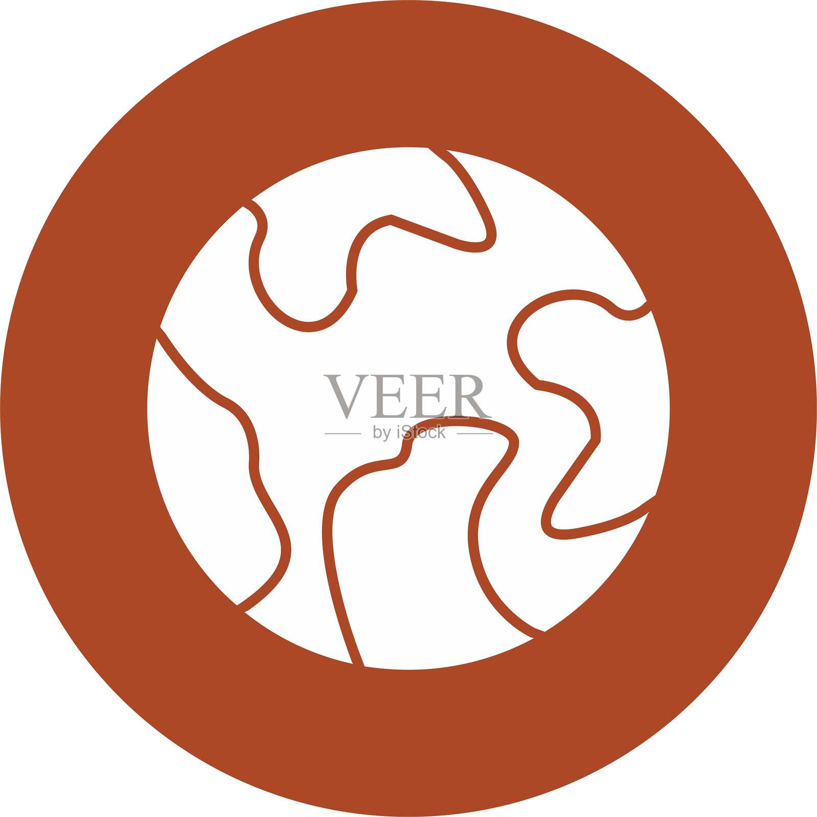 地球符号圆形图标插画图片素材