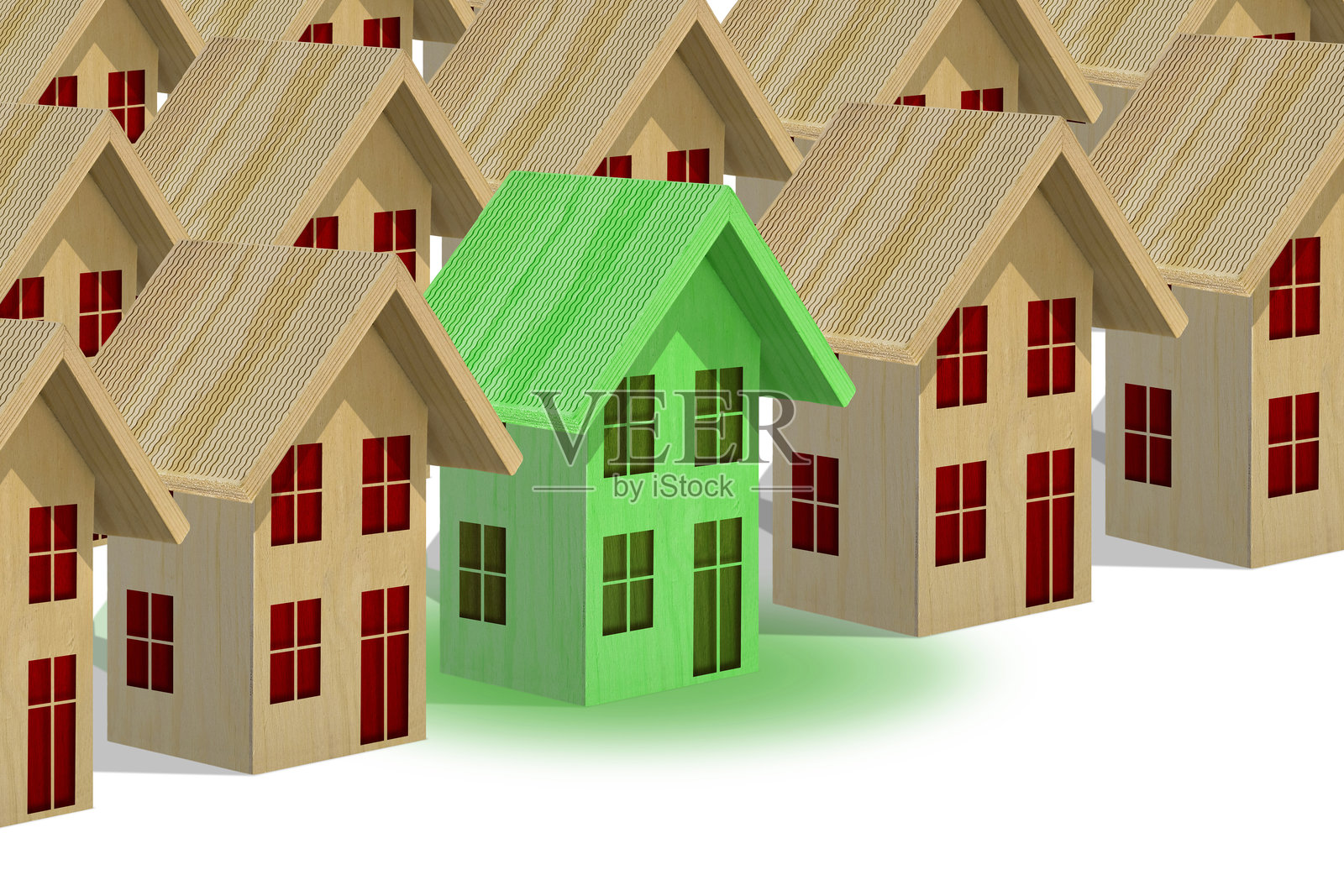 可持续和生态绿色建筑与环保绿色家居模型 - 绿色交易概念照片摄影图片