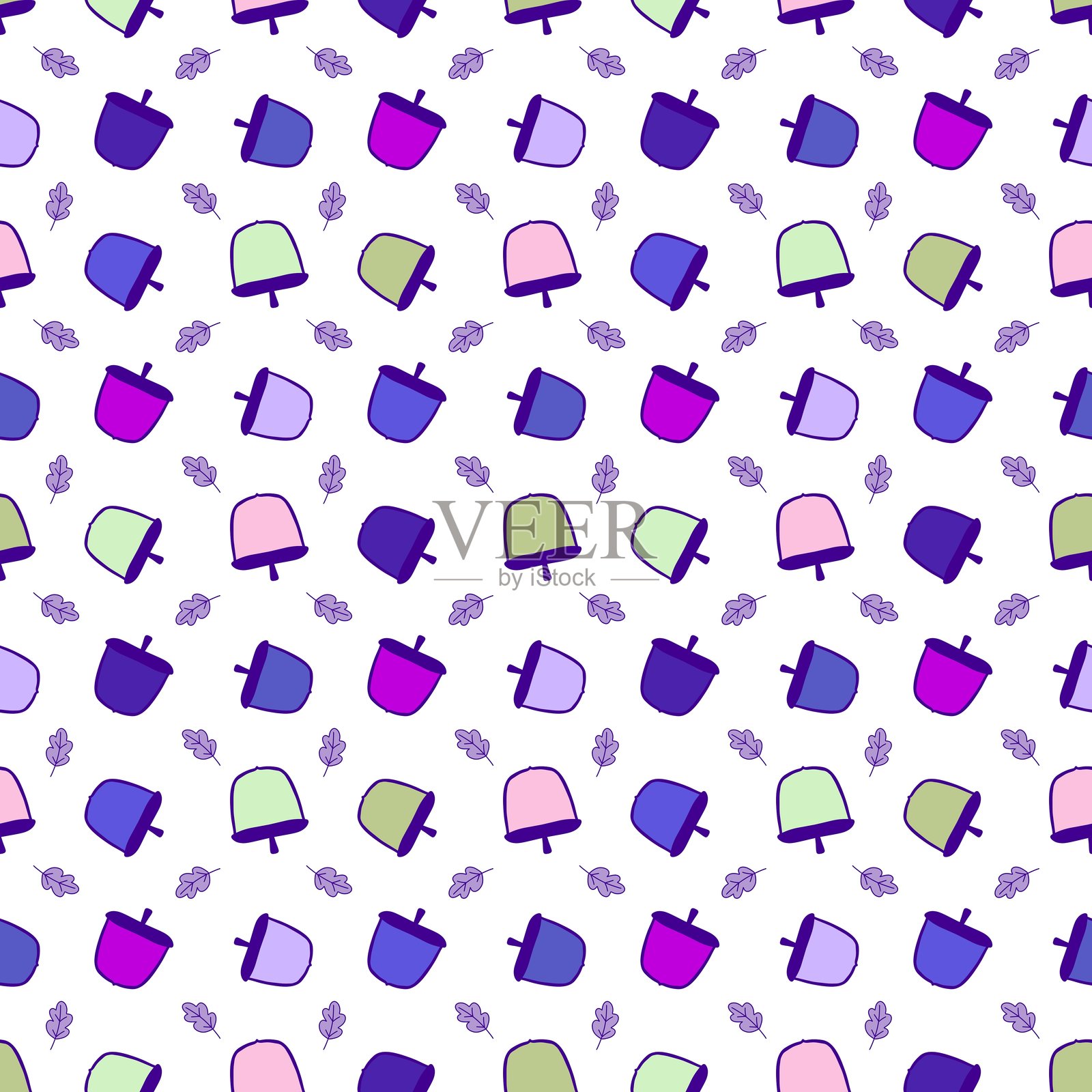 无缝夏季印花,带有橡树图案,适用于面料和纺织品照片摄影图片