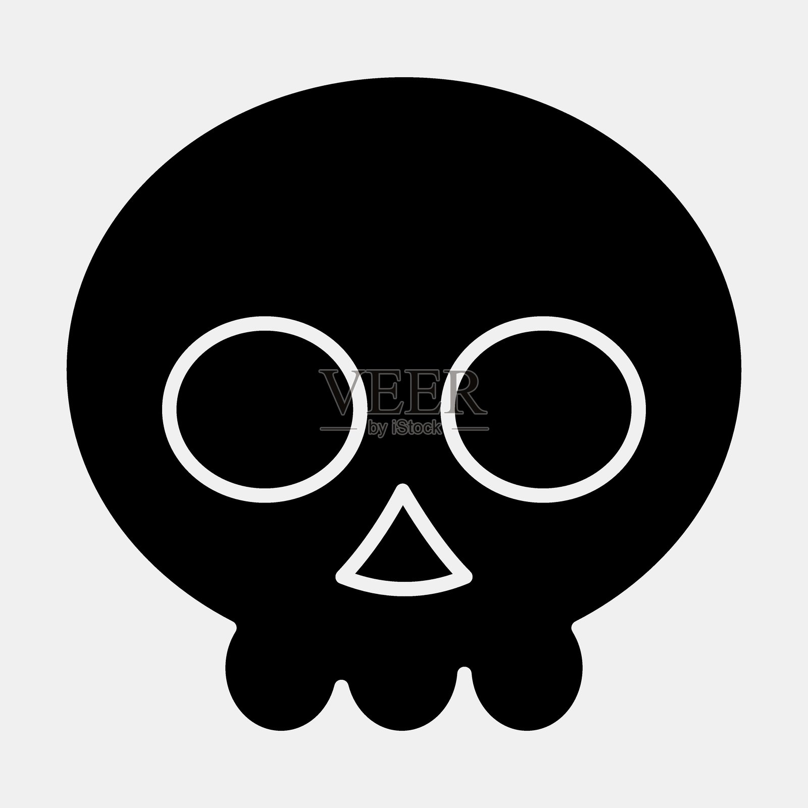 骷髅图标。图标采用图形风格。适合用于印刷、海报、传单、派对装饰、贺卡等。插画图片素材