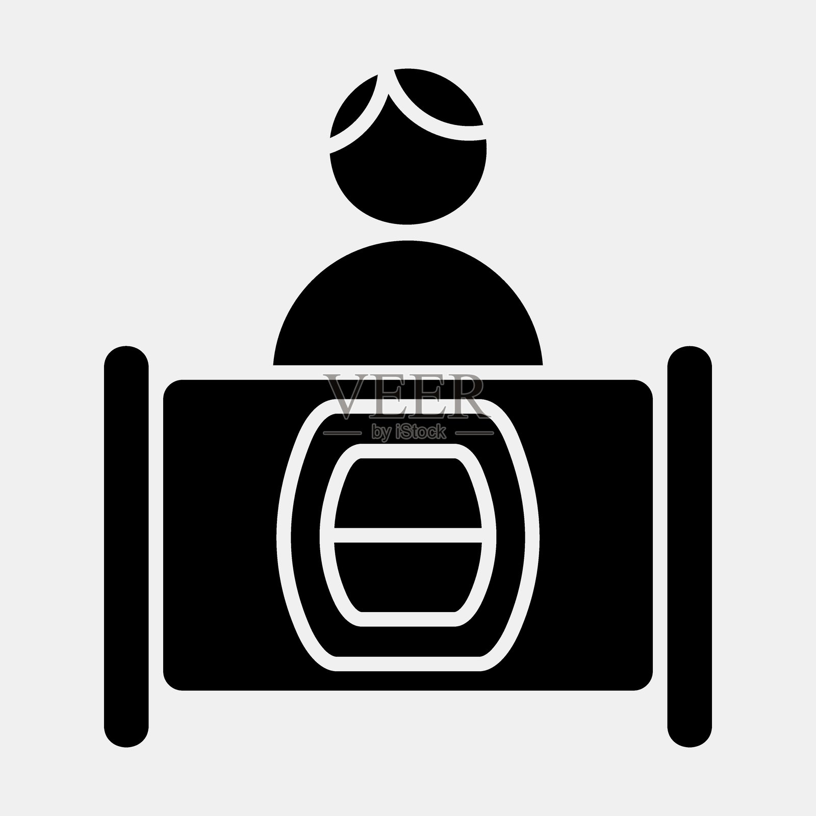 投票亭图标。印尼大选元素。图标采用图形风格。适合用于印刷、海报、信息图等。插画图片素材