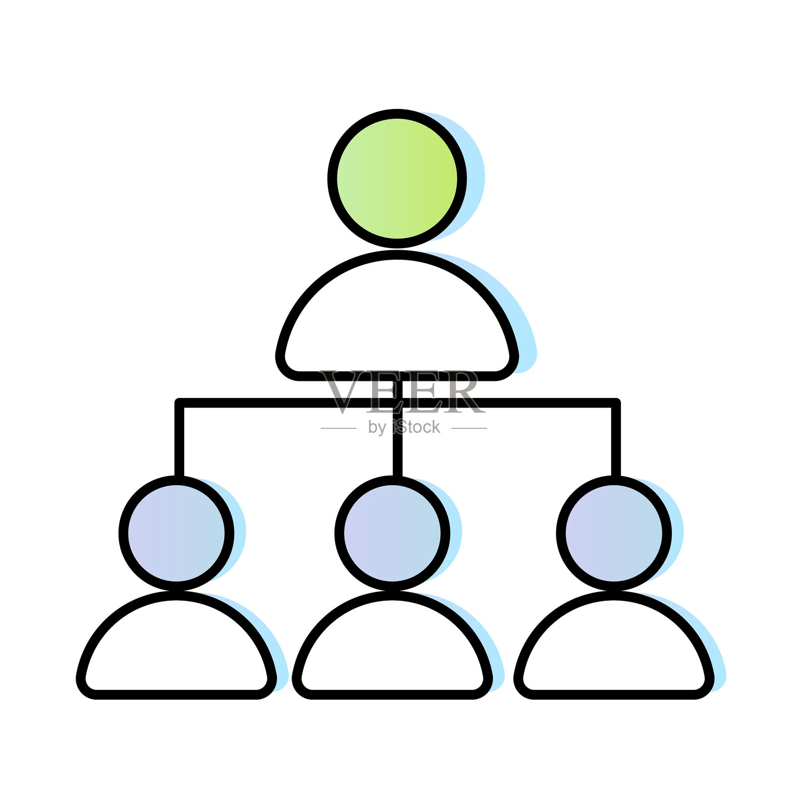保护多个代表安全和保障的人物。防御与风险管理插画图片素材