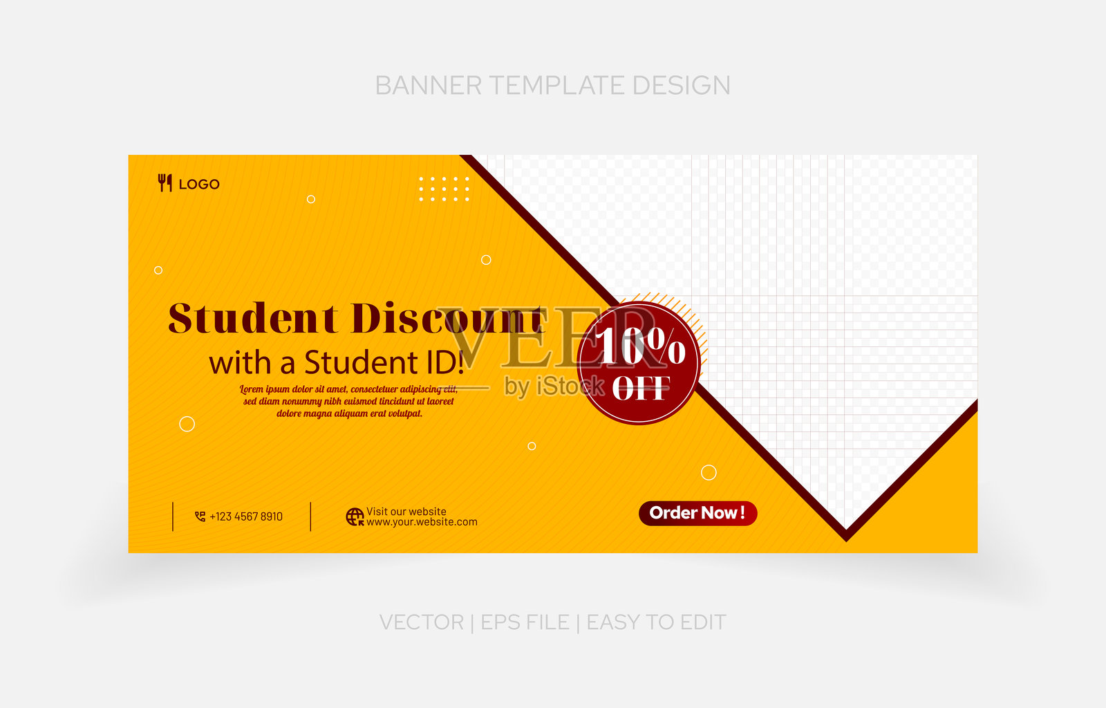 餐厅及更多的食品横幅模板设计插画图片素材