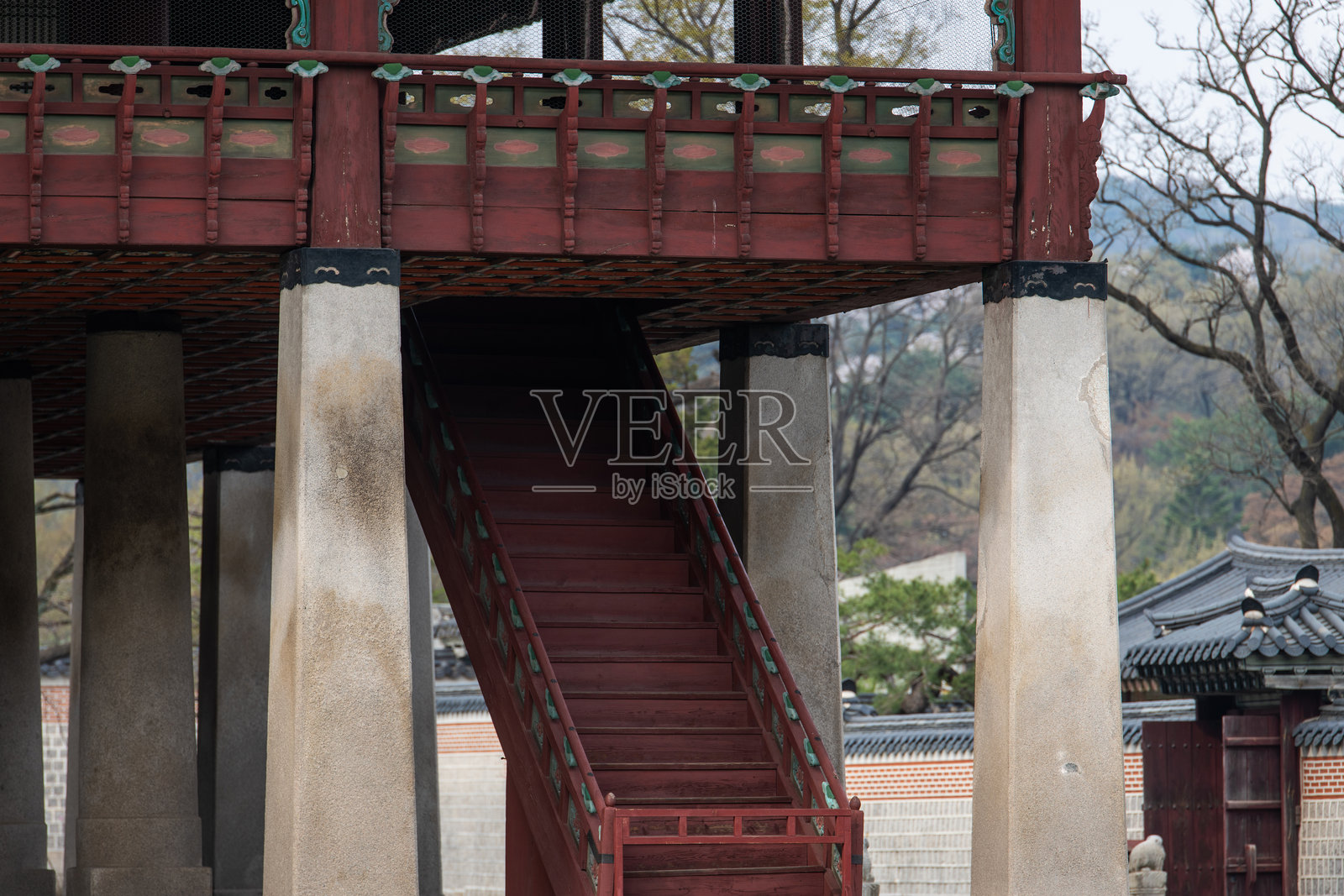 亭子的石柱照片摄影图片