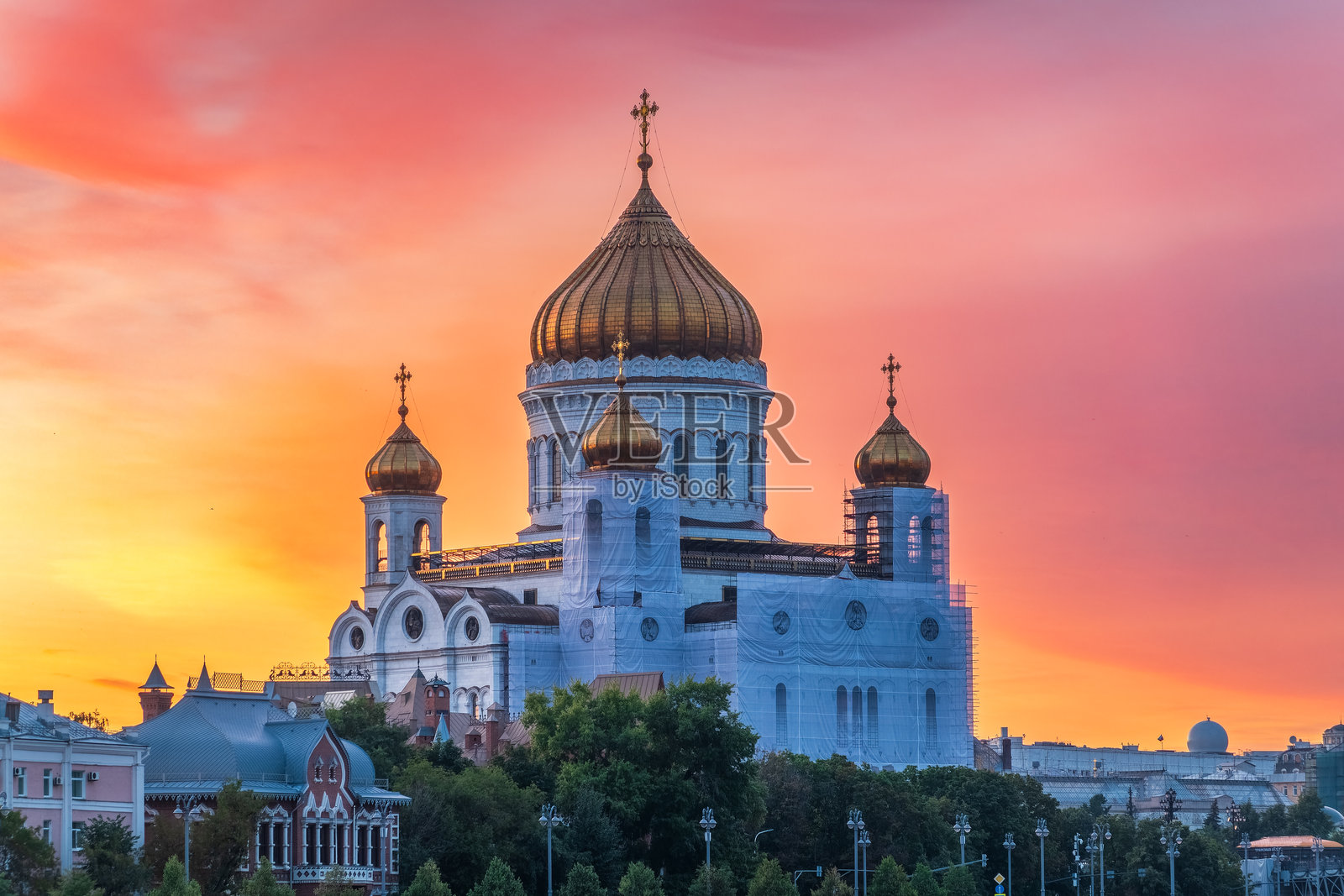 莫斯科救世主大教堂,俄罗斯照片摄影图片