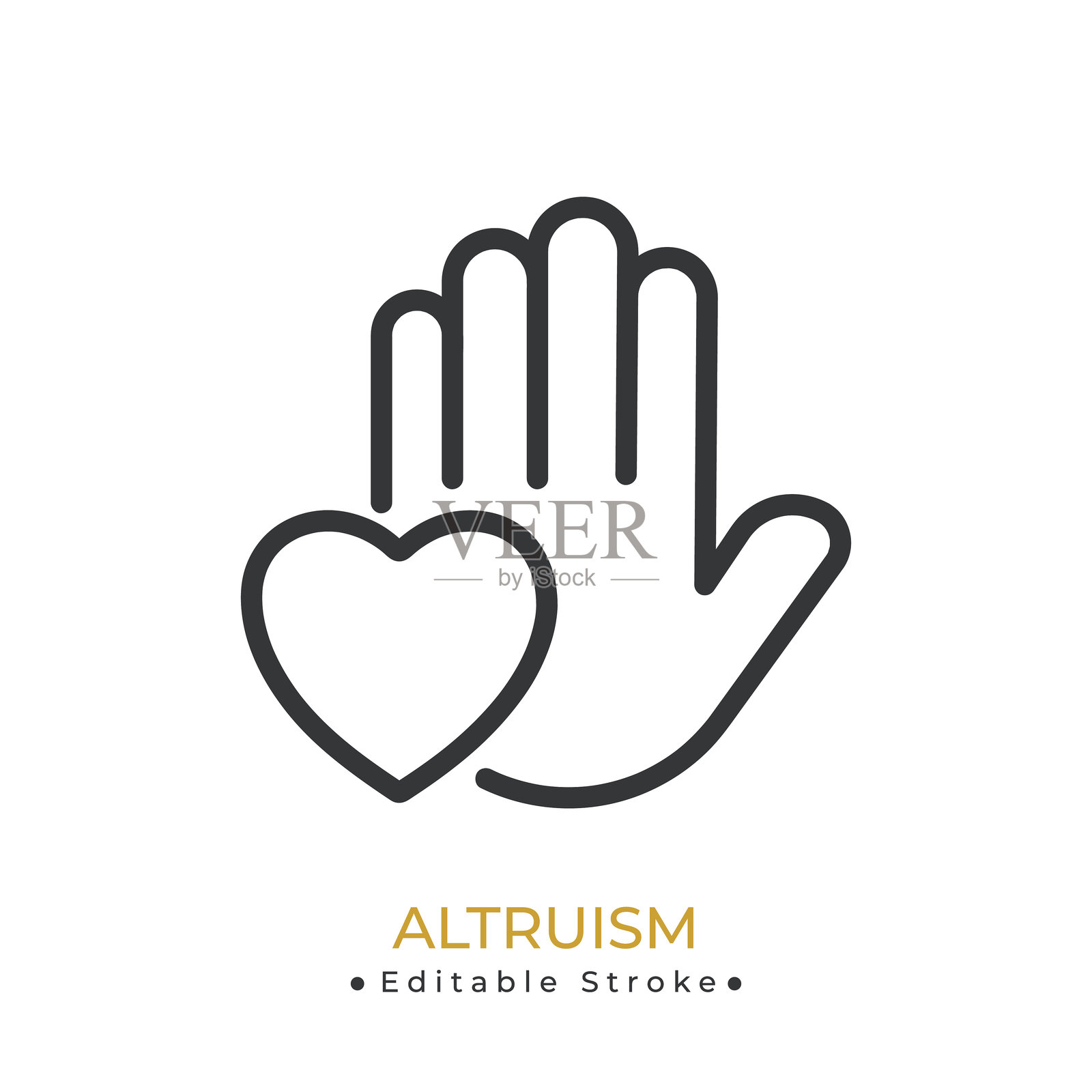 利他主义图标线条图标。简约、像素完美且现代风格的细线图标,可广泛应用。插画图片素材