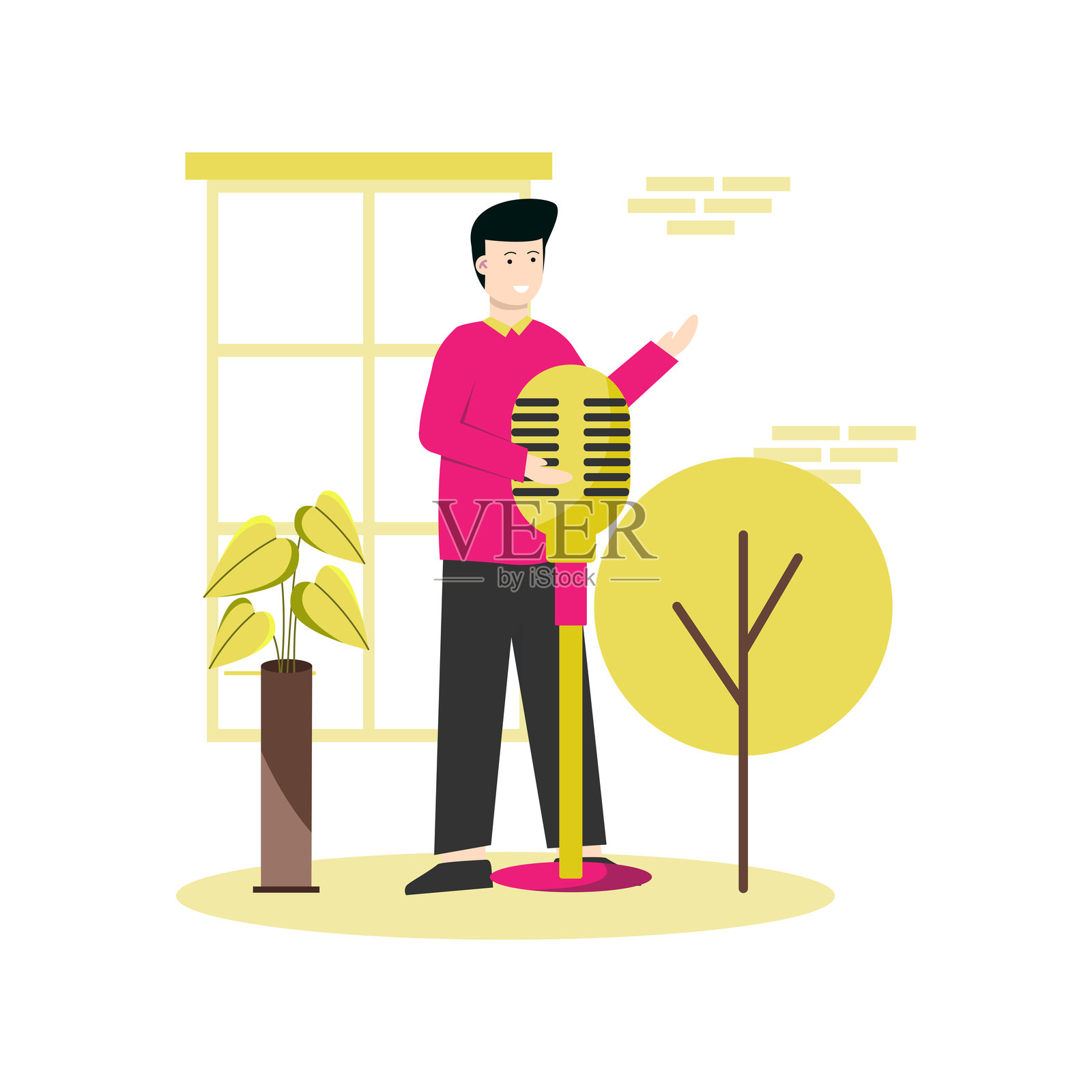 让人们欢笑和快乐的喜剧节目插画图片素材