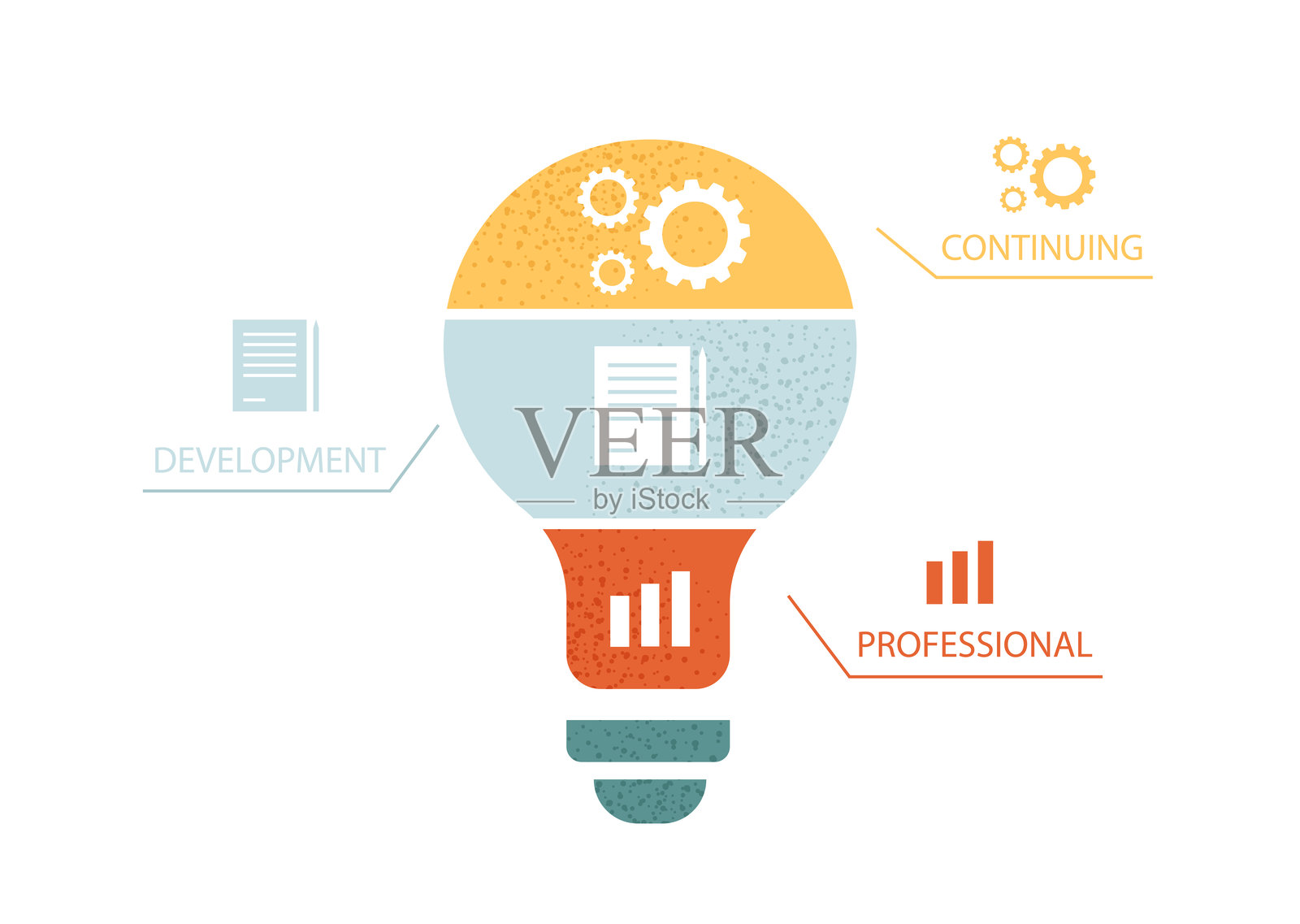 持续职业发展。企业信息图模板。团队合作与伙伴关系。组织高效的工作流程。扁平化矢量插图。插画图片素材