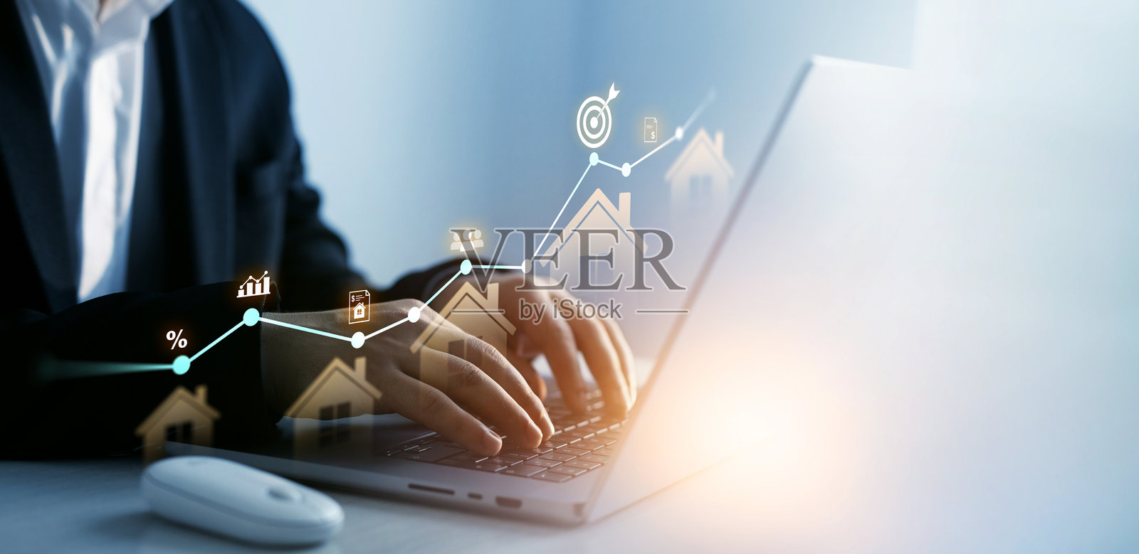 房地产投资以实现未来成功。房地产市场发展。购买、出售、出租房地产以获取利润的研究策略。购买房地产的税收优惠。照片摄影图片