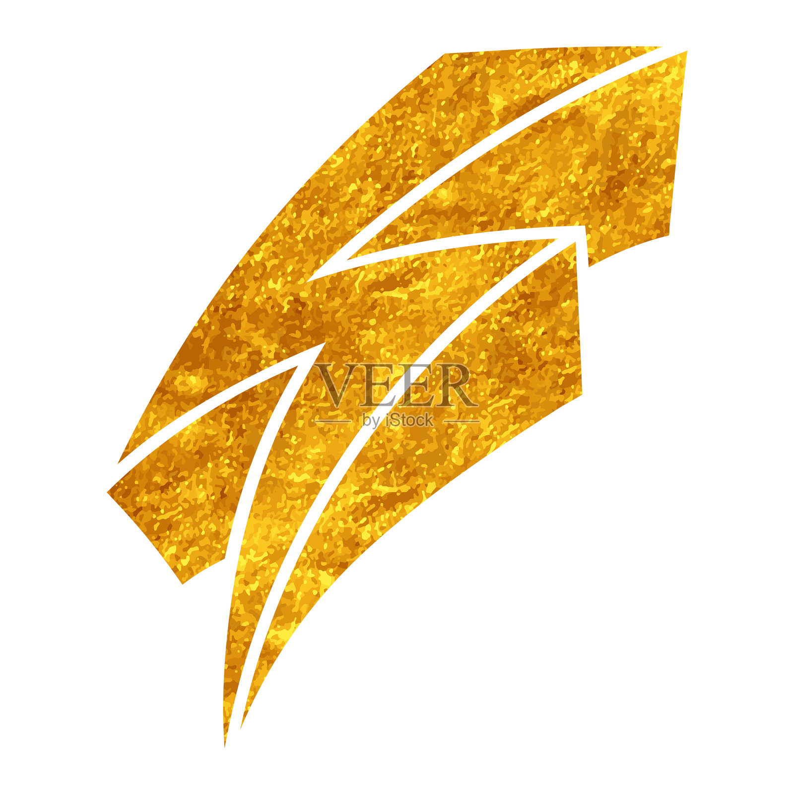 金色风格的雷电图标插画图片素材