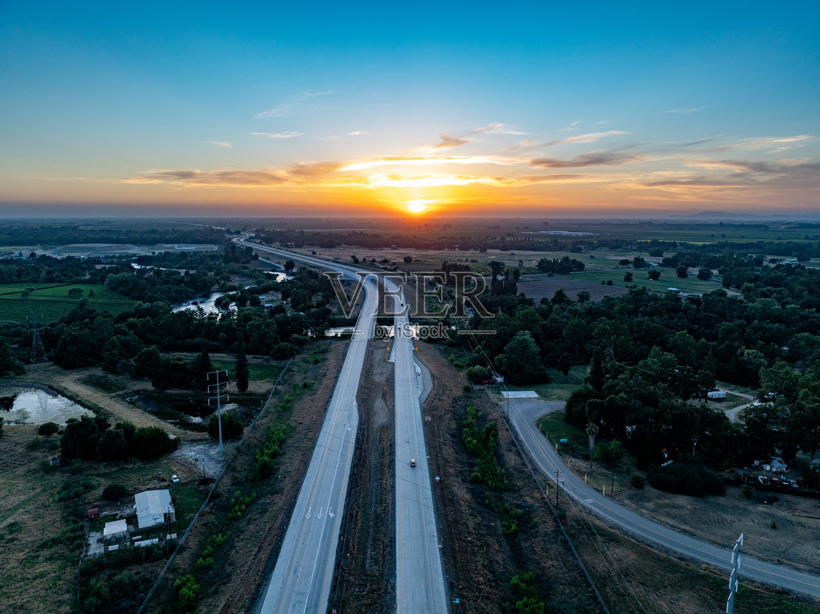 加利福尼亚州桑格市的明克勒空中视图照片摄影图片