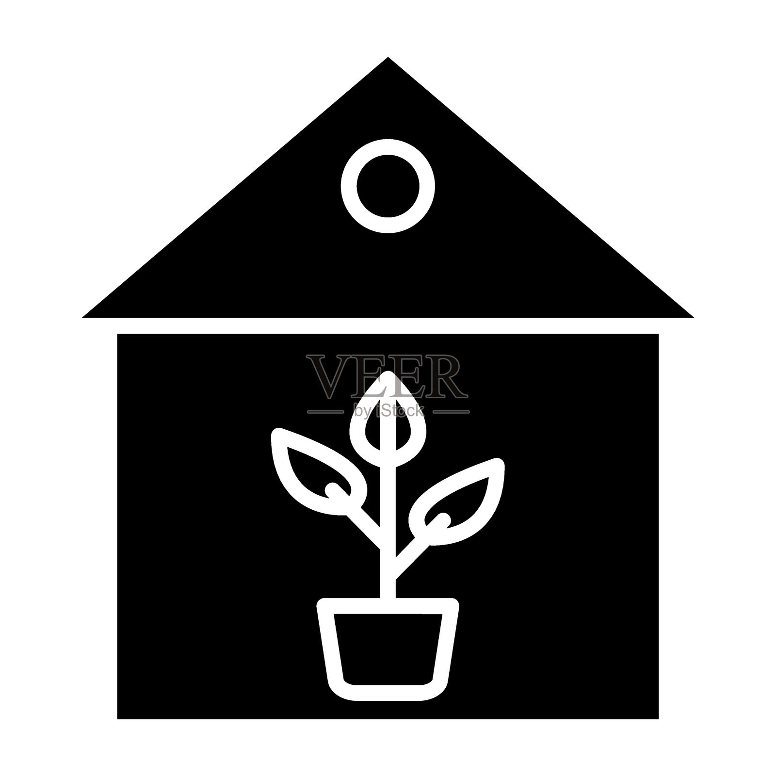 室内植物图标风格插画图片素材