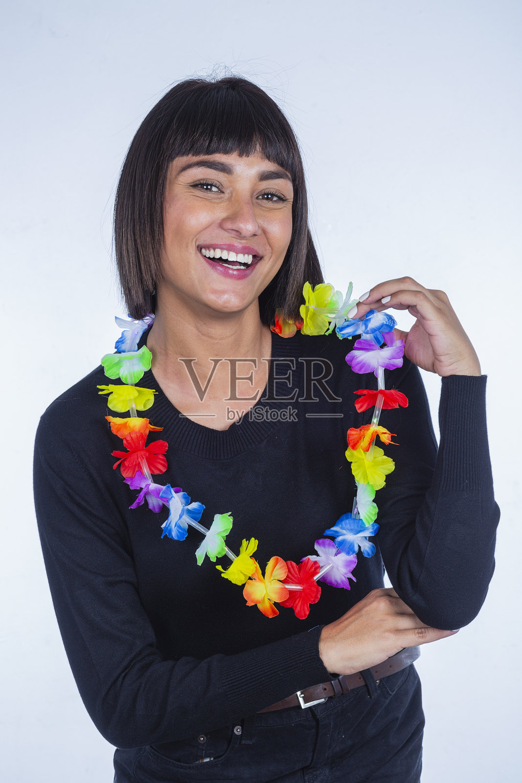 万圣节季节穿着服装的女性肖像照片摄影图片