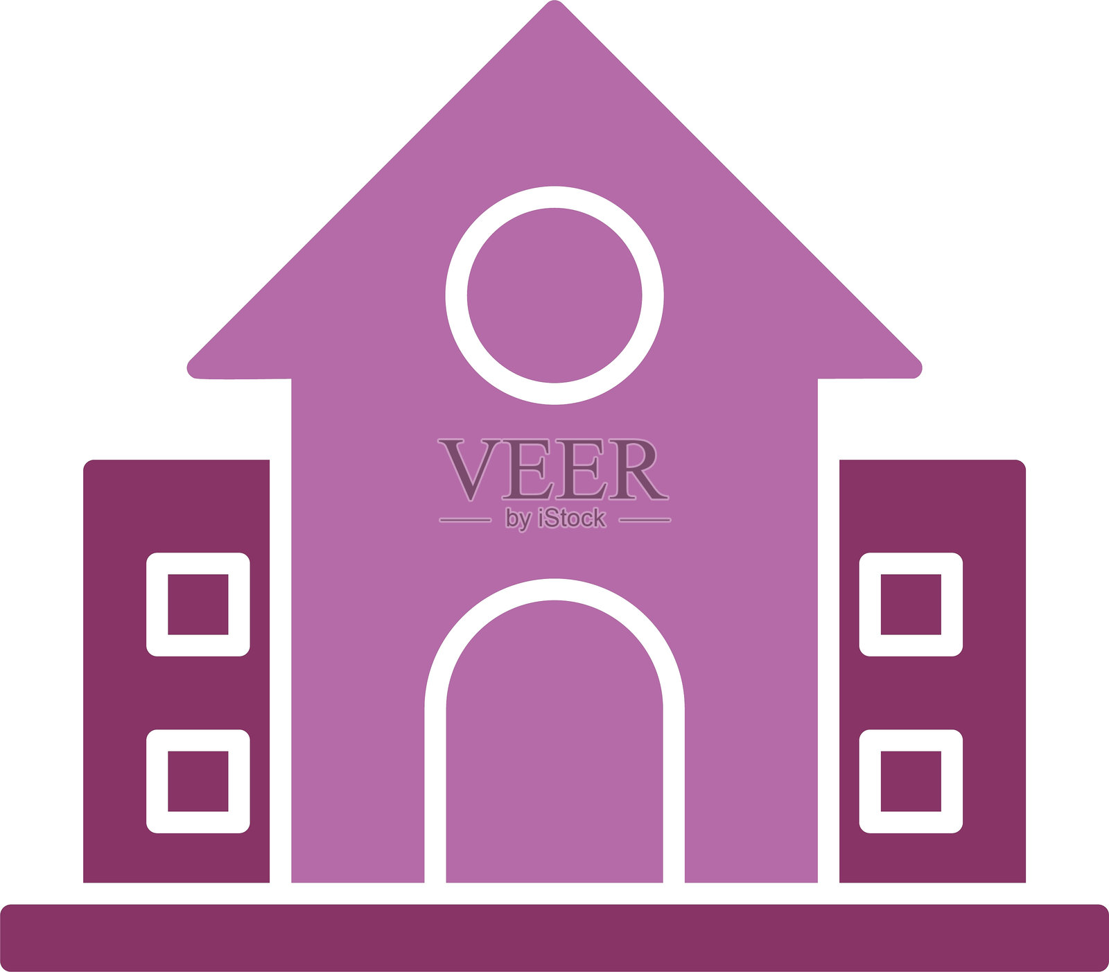 学校图标双色设计插画图片素材