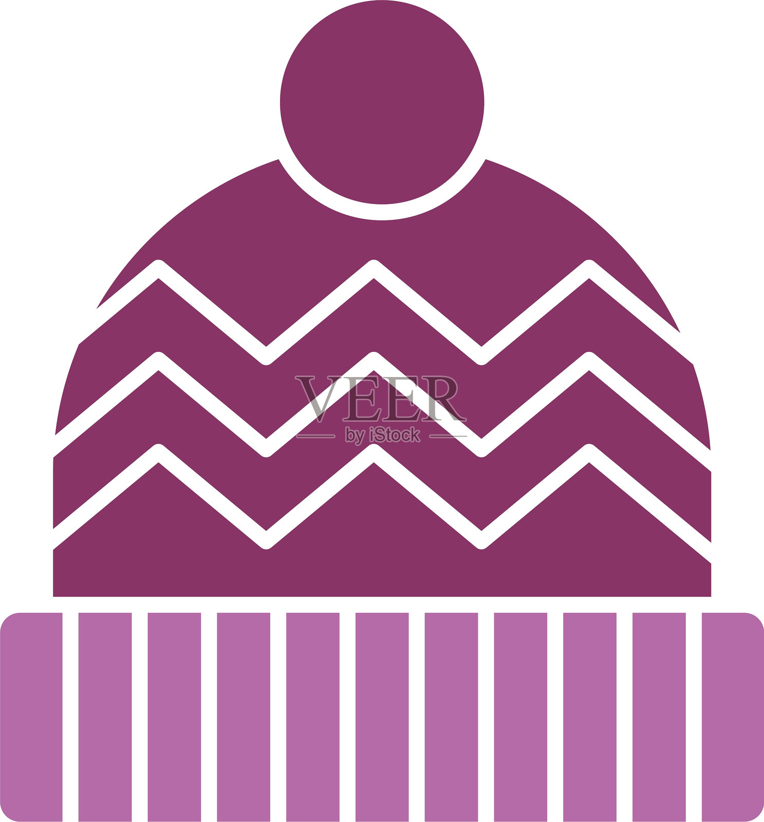 两色图标的针织帽符号插画图片素材