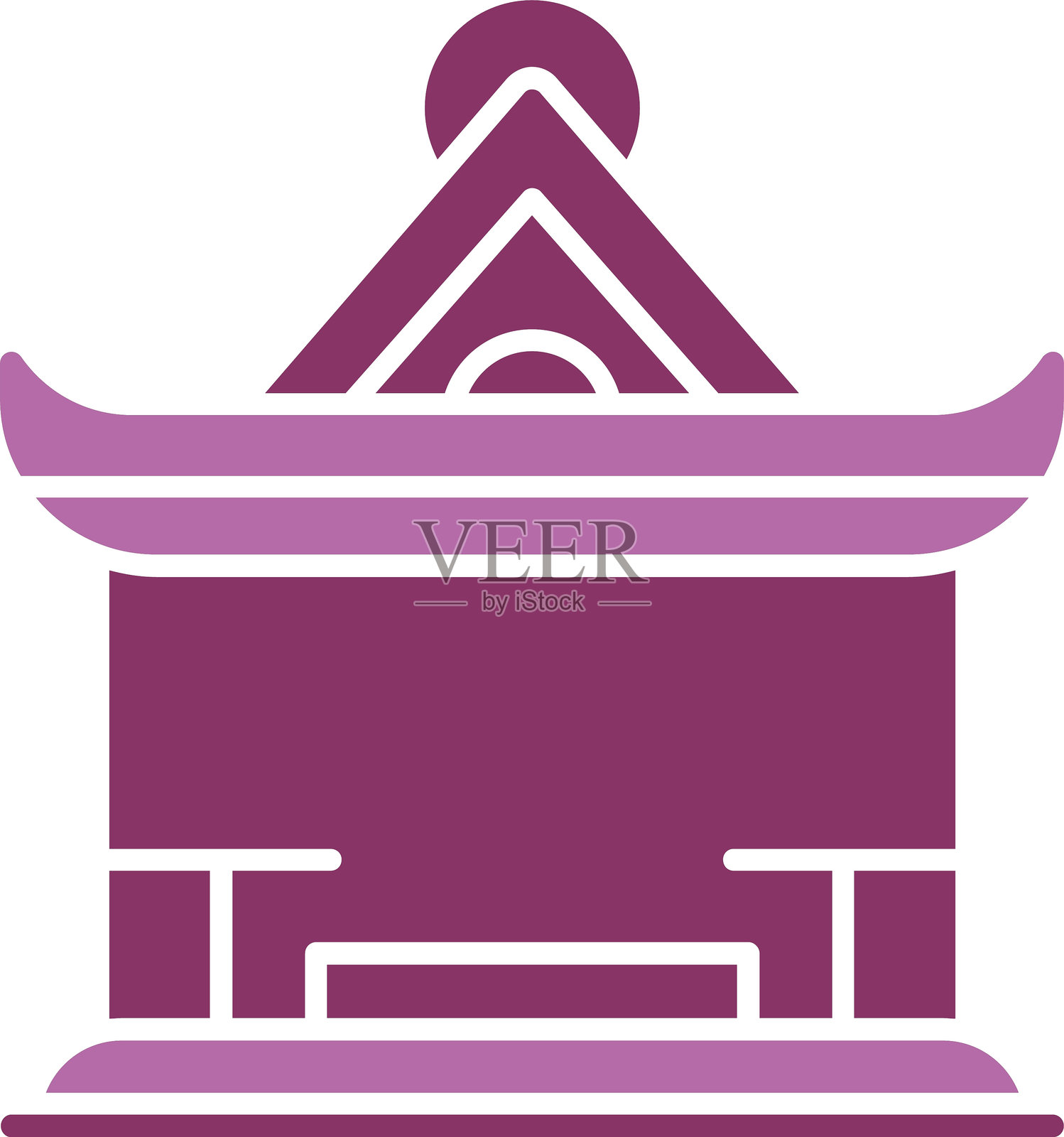 亭子图标双色设计插画图片素材