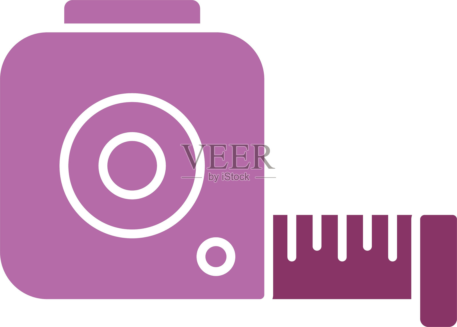 两色图标的卷尺符号插画图片素材