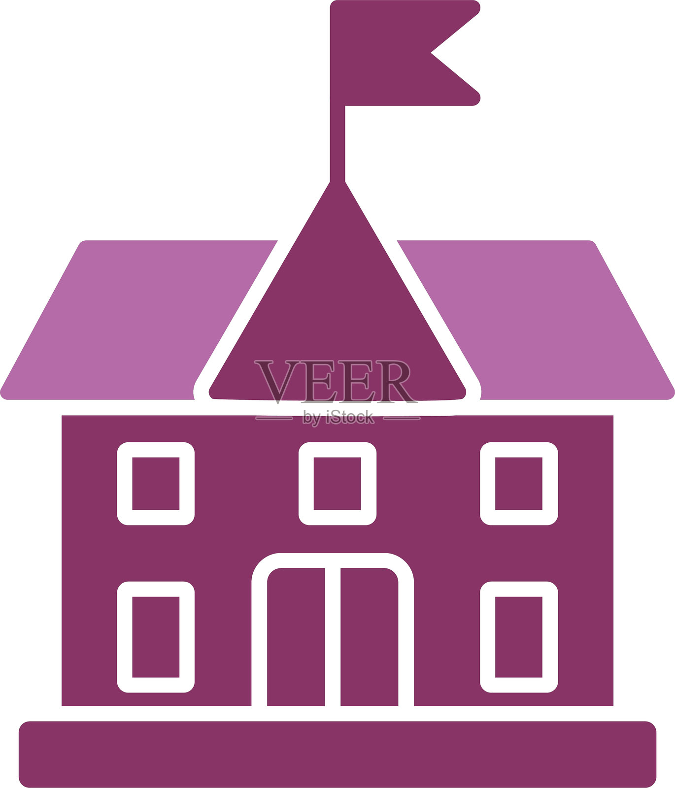 学校图标双色设计插画图片素材