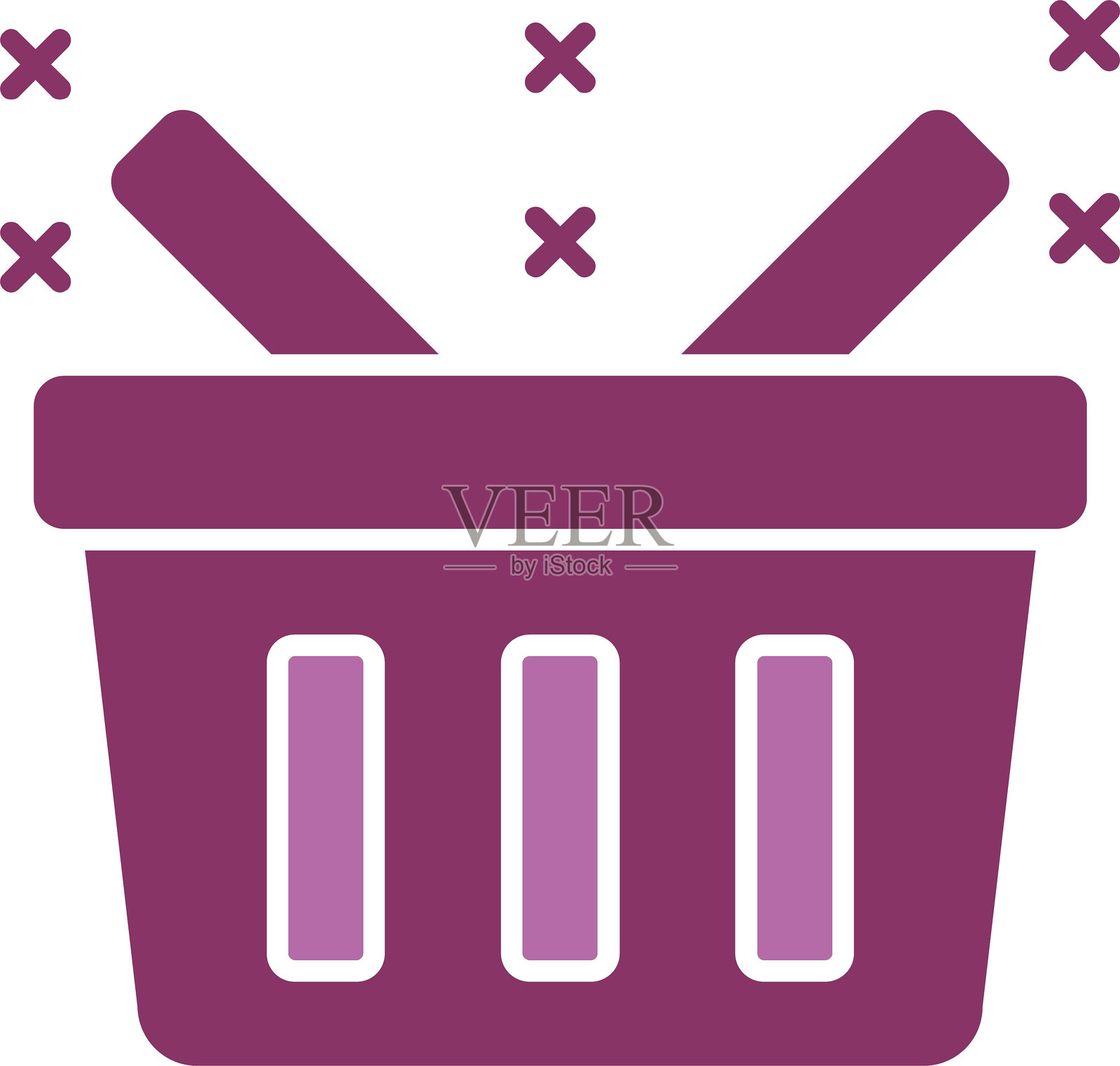 篮子图标双色设计插画图片素材