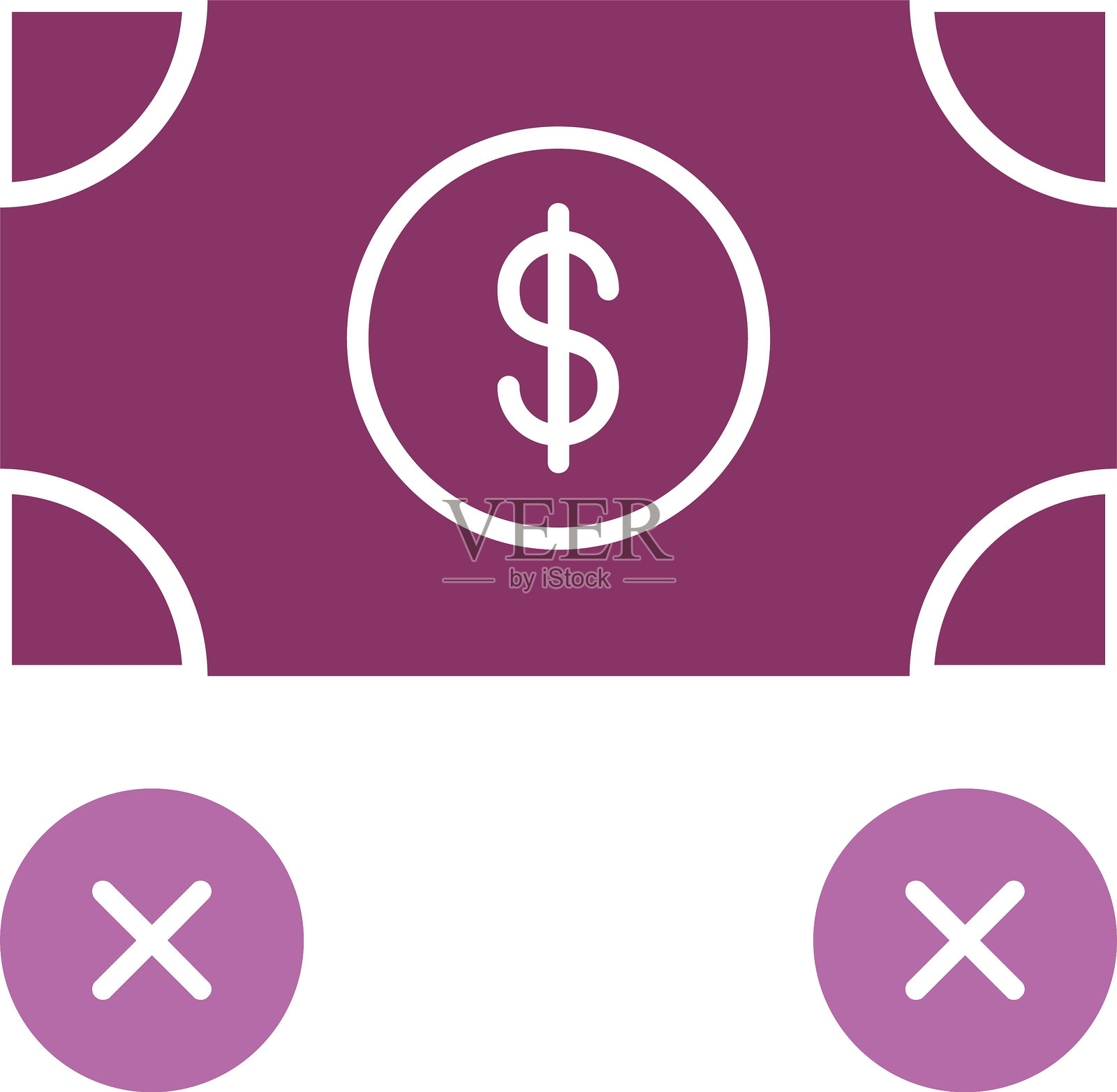 无钱图标双色设计插画图片素材