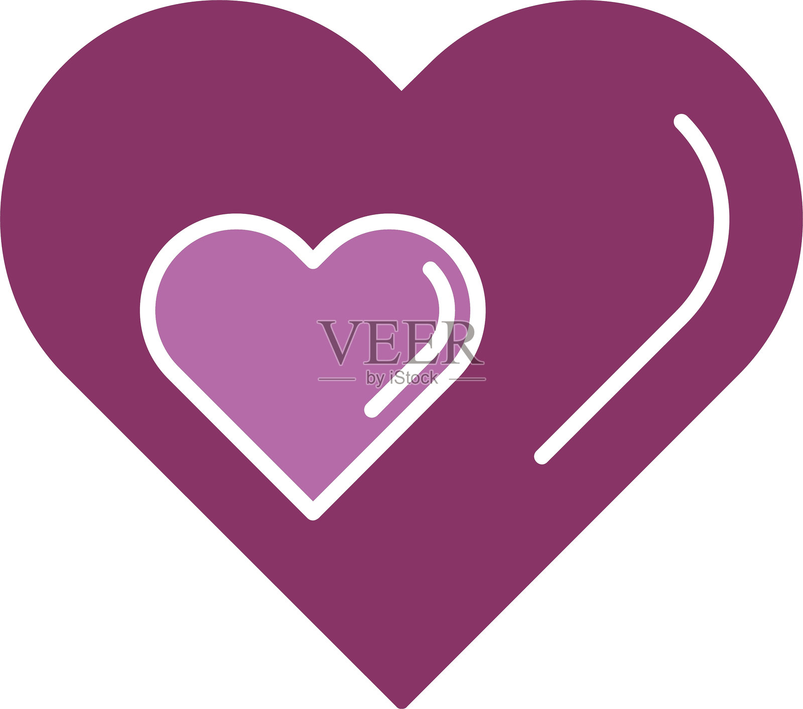 爱字图标双色设计插画图片素材