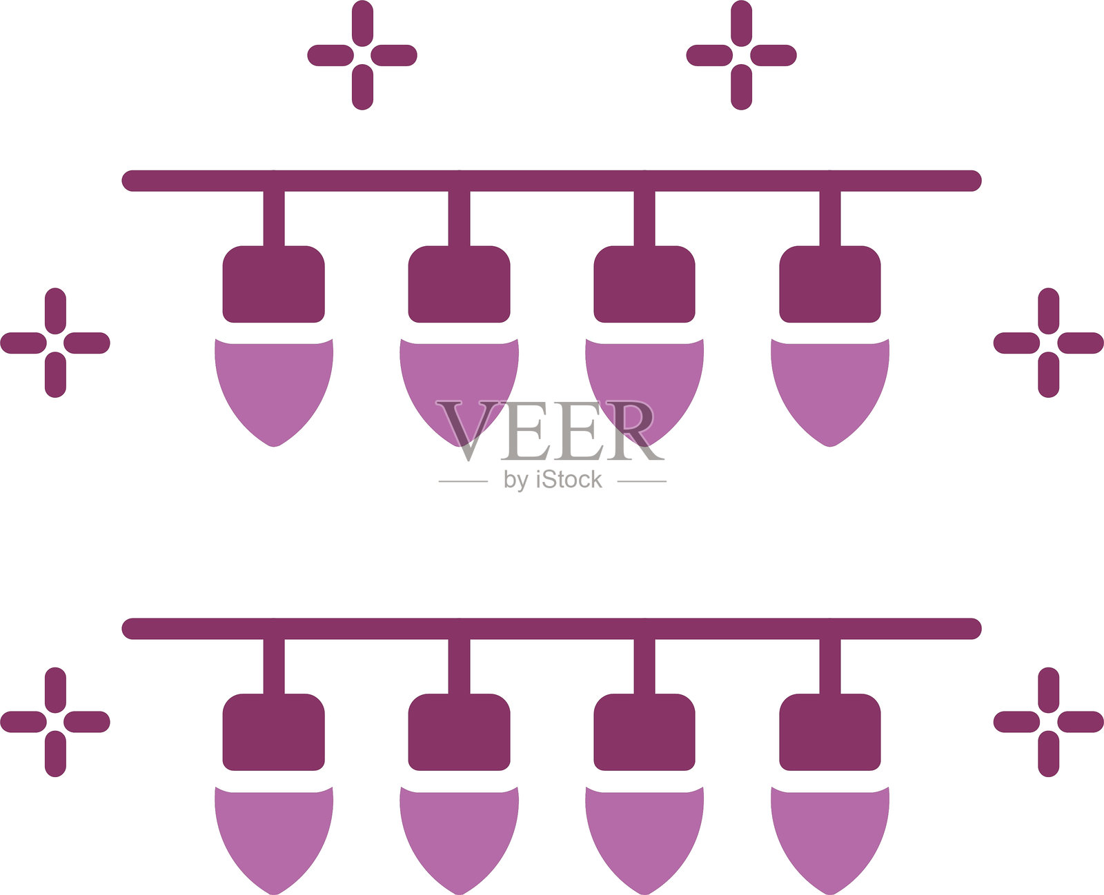 灯光图标双色设计插画图片素材