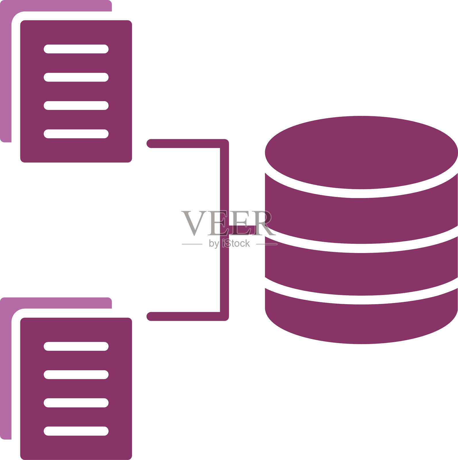 数据收集图标(双色)插画图片素材