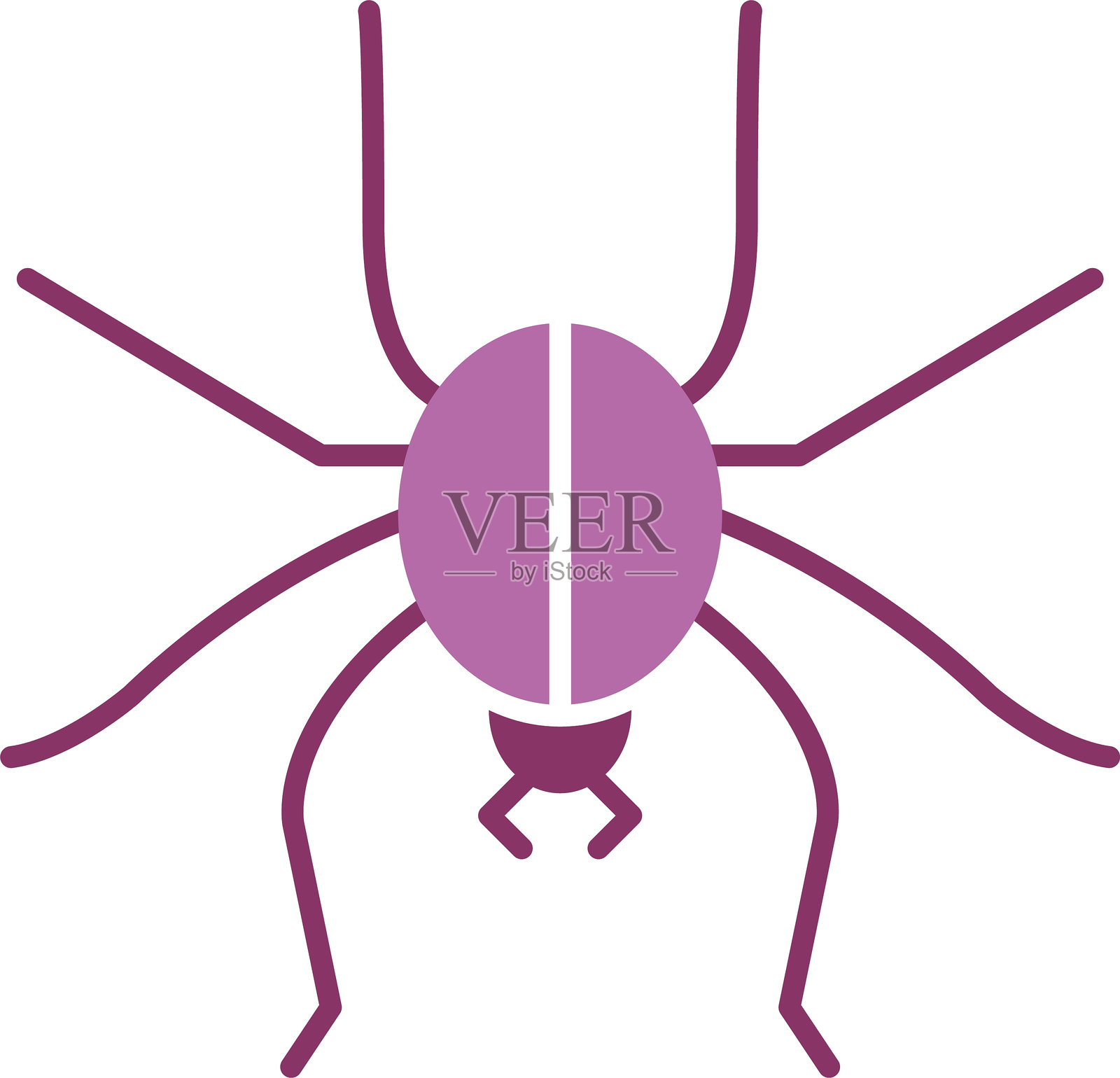 蜘蛛图案双色图标插画图片素材