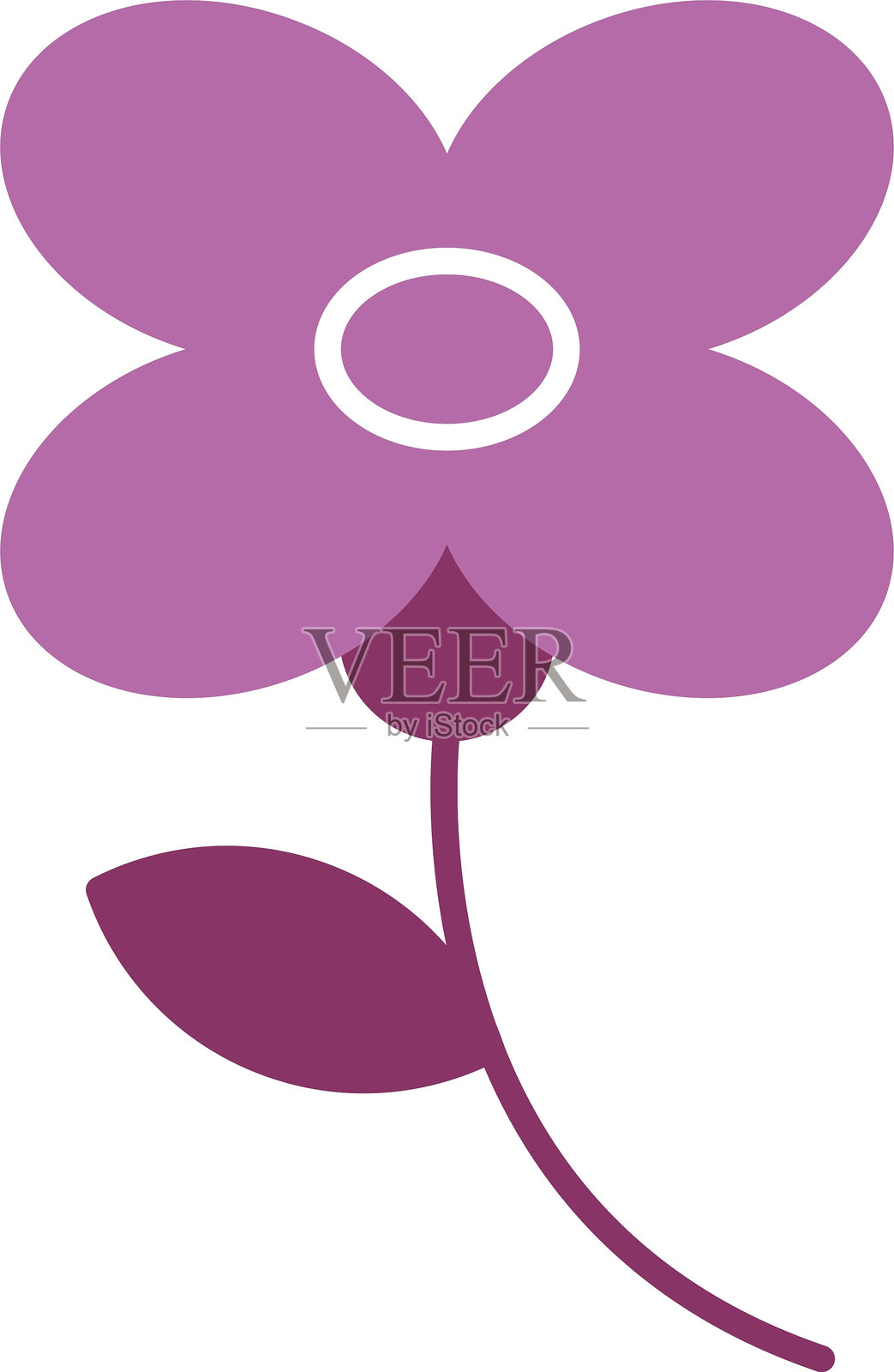 红花图标双色设计插画图片素材