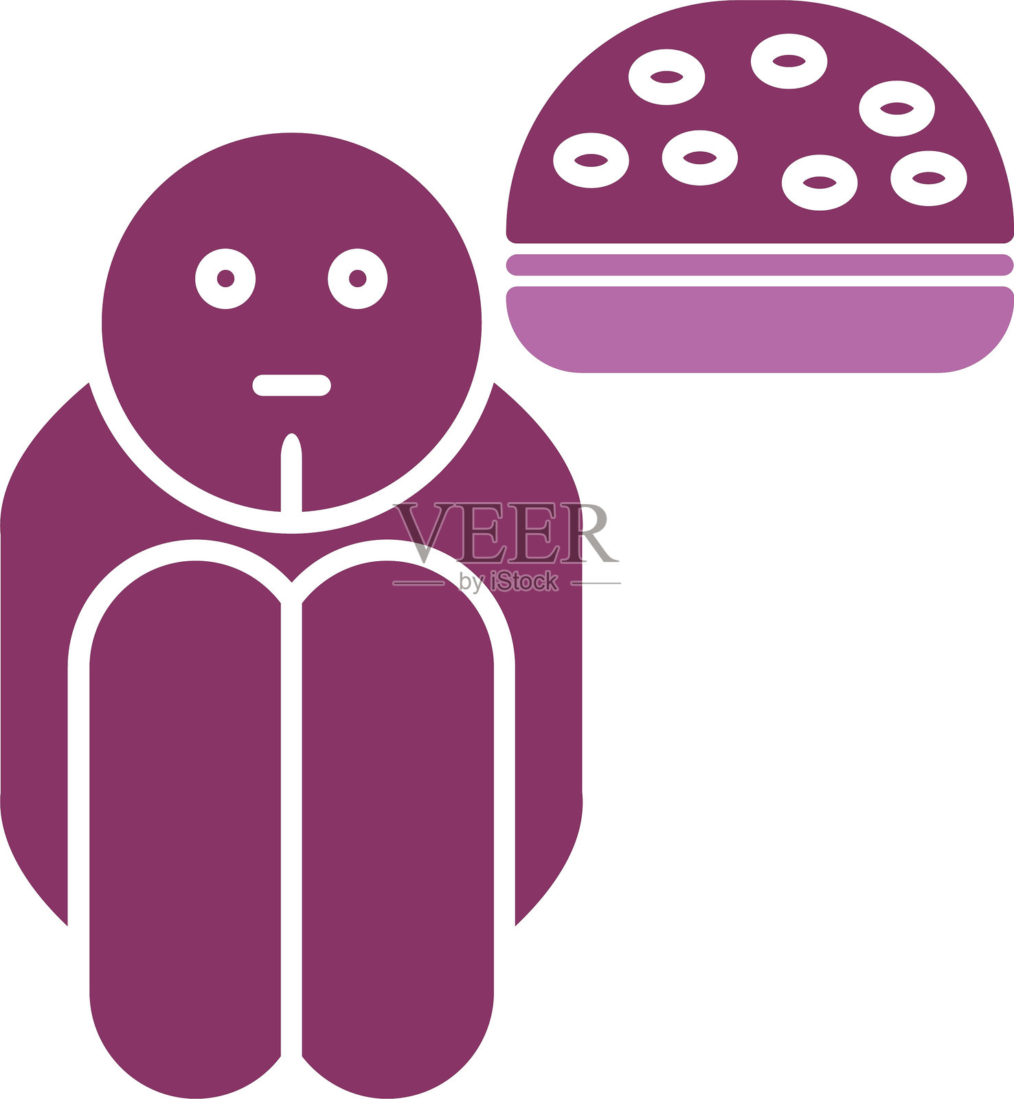 饥饿图标双色图标插画图片素材