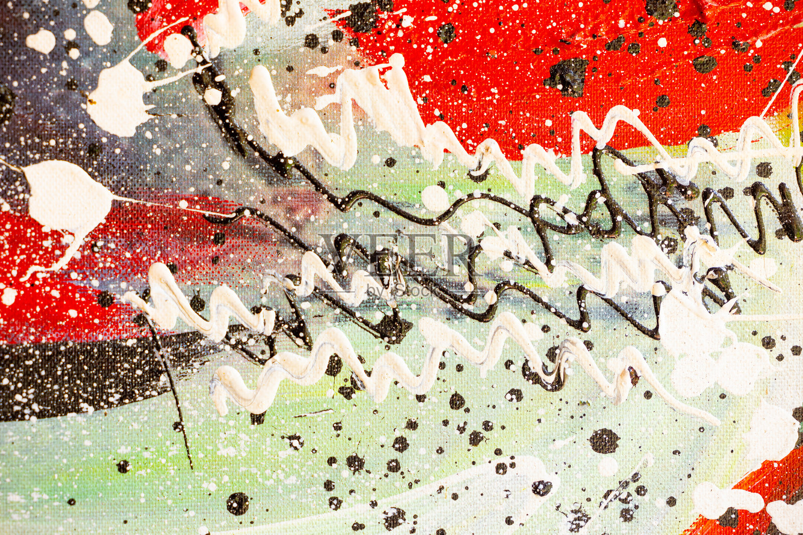 充满活力的红色和黑色飞溅的抽象表现主义画作照片摄影图片