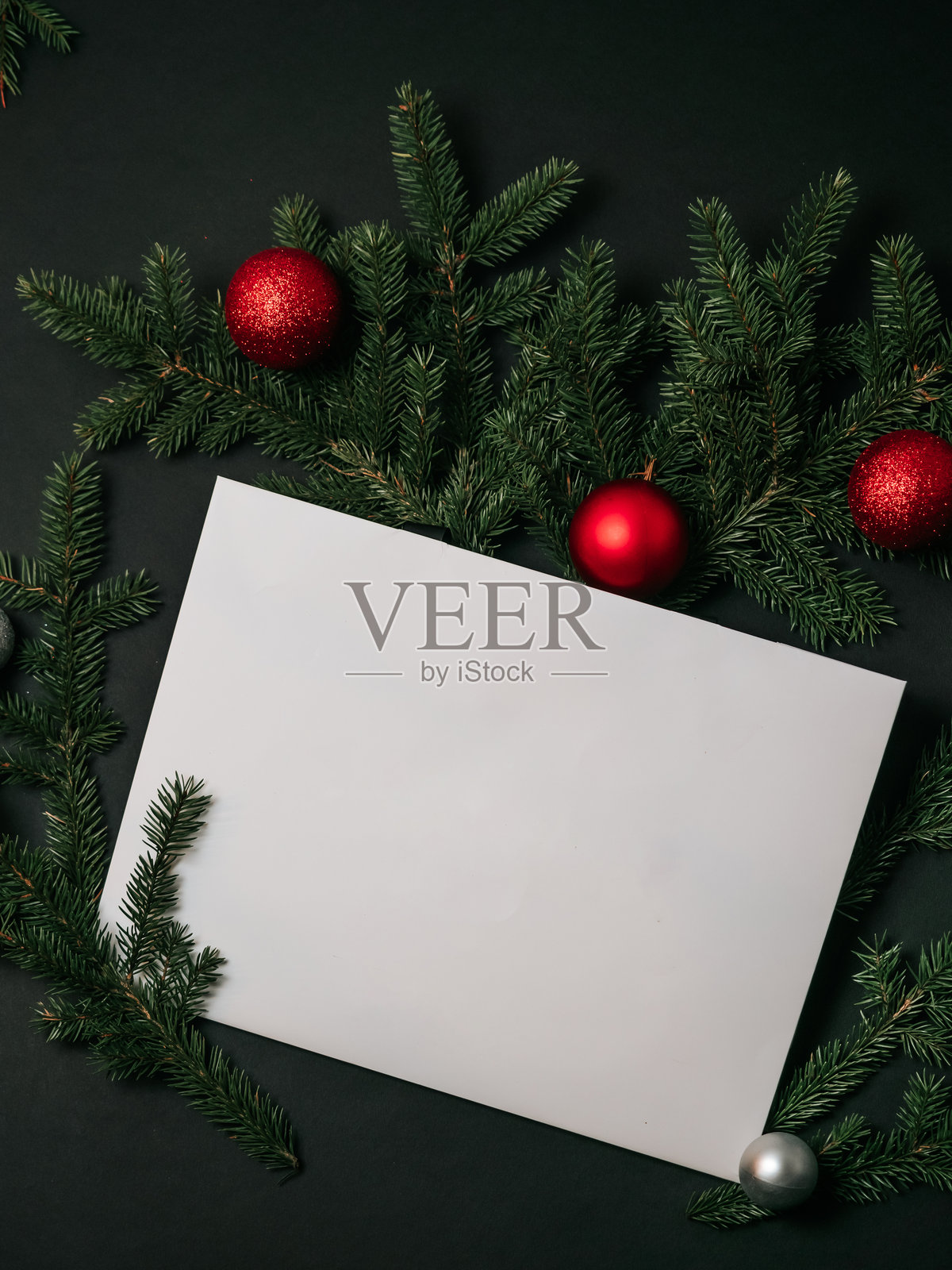 圣诞卡片的白色样板照片摄影图片