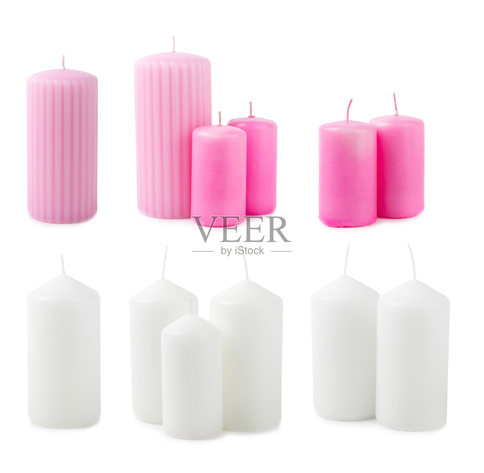 白色背景上的蜡烛。装饰性生态蜡烛,采用大豆蜡。家居装饰概念。设计师。时尚室内。照片摄影图片