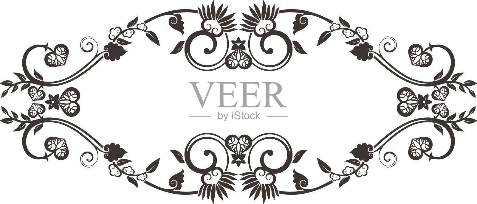 矢量花卉装饰框架插画图片素材