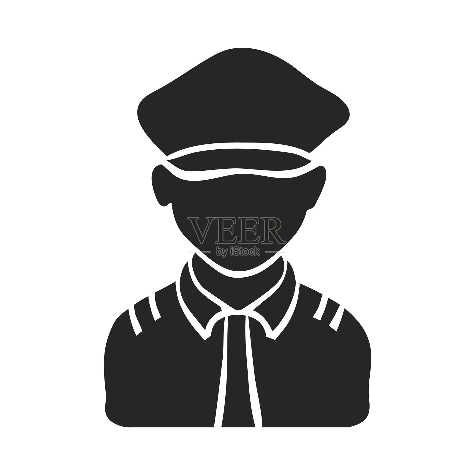 手绘图标 飞行员头像插画图片素材