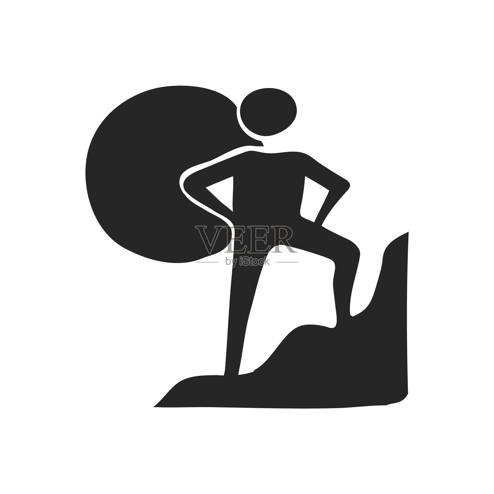 手绘图标:攀岩插画图片素材