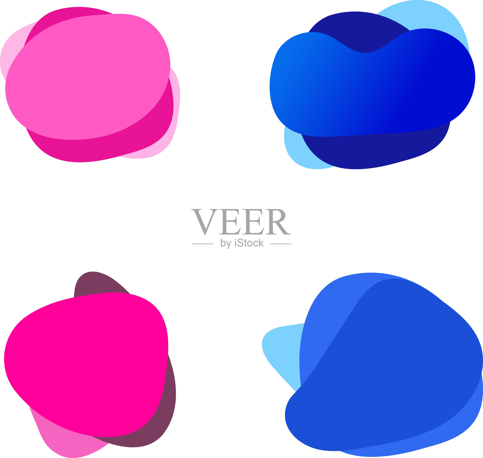 抽象液体形状横幅矢量图。斑点形状。几何圆形横幅。插画图片素材