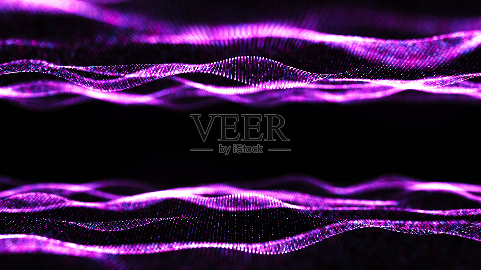 科技背景。抽象数字粒子波。未来感的抽象波动发光网格曲线动态流动。声波可视化。3D渲染。照片摄影图片