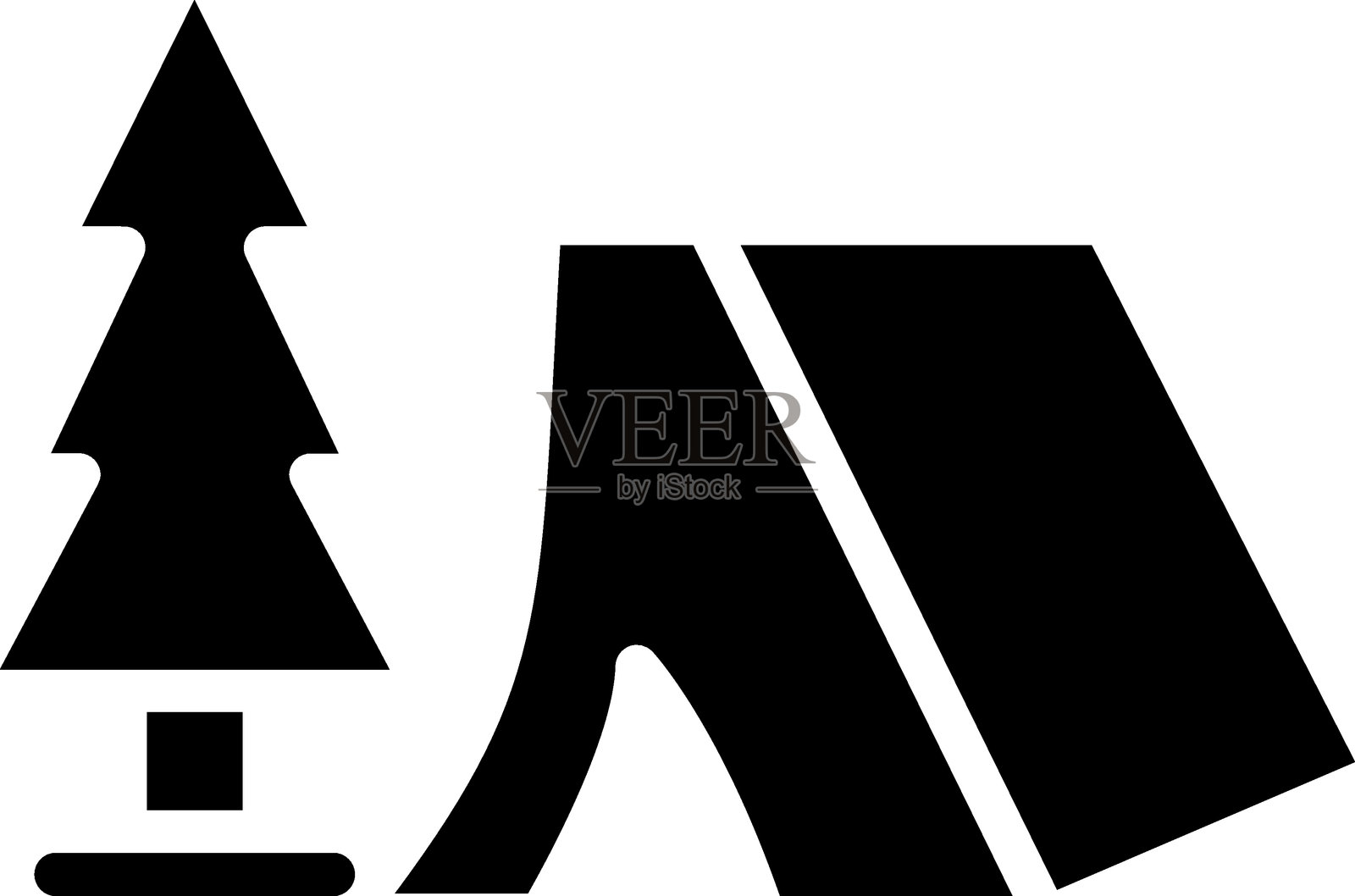 露营地图标风格插画图片素材