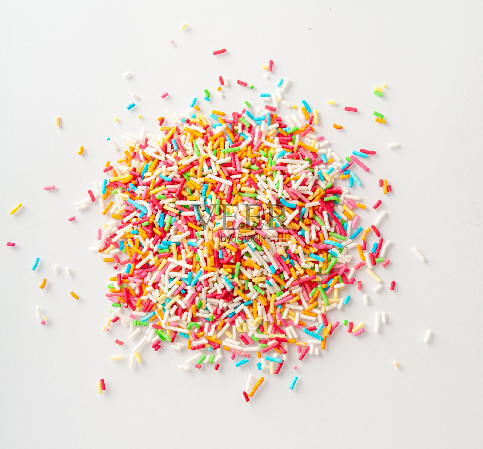 糖果撒粉,甜甜圈彩虹糖屑,甜美色彩糖霜,小细粉丝照片摄影图片