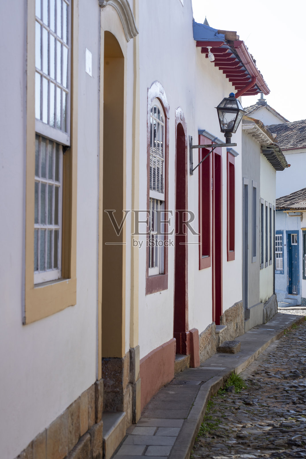 巴西米纳斯吉拉斯州殖民城市圣若昂德尔雷伊的特色建筑照片摄影图片