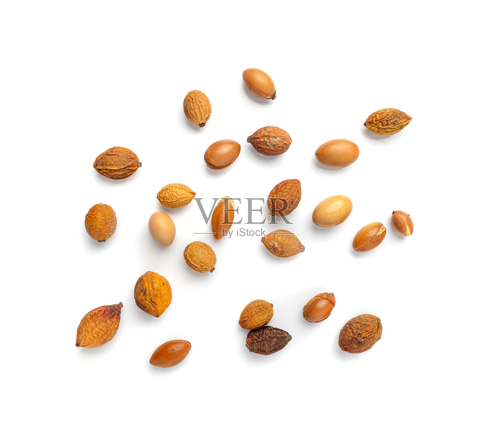 孤立的阿甘坚果,阿甘油种子,用于天然有机化妆品,护肤阿甘果实照片摄影图片