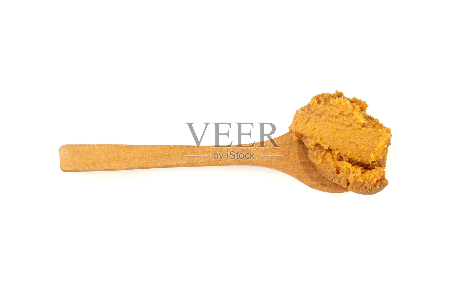 味噌酱隔离。日本白味噌调味酱,发酵大豆酱,棕色酱油奶油照片摄影图片