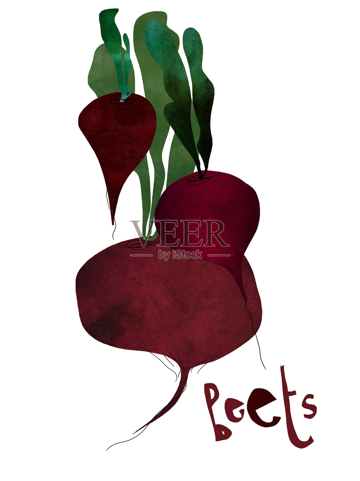 纸质数字拼贴画,包含三颗甜菜和手写标签照片摄影图片