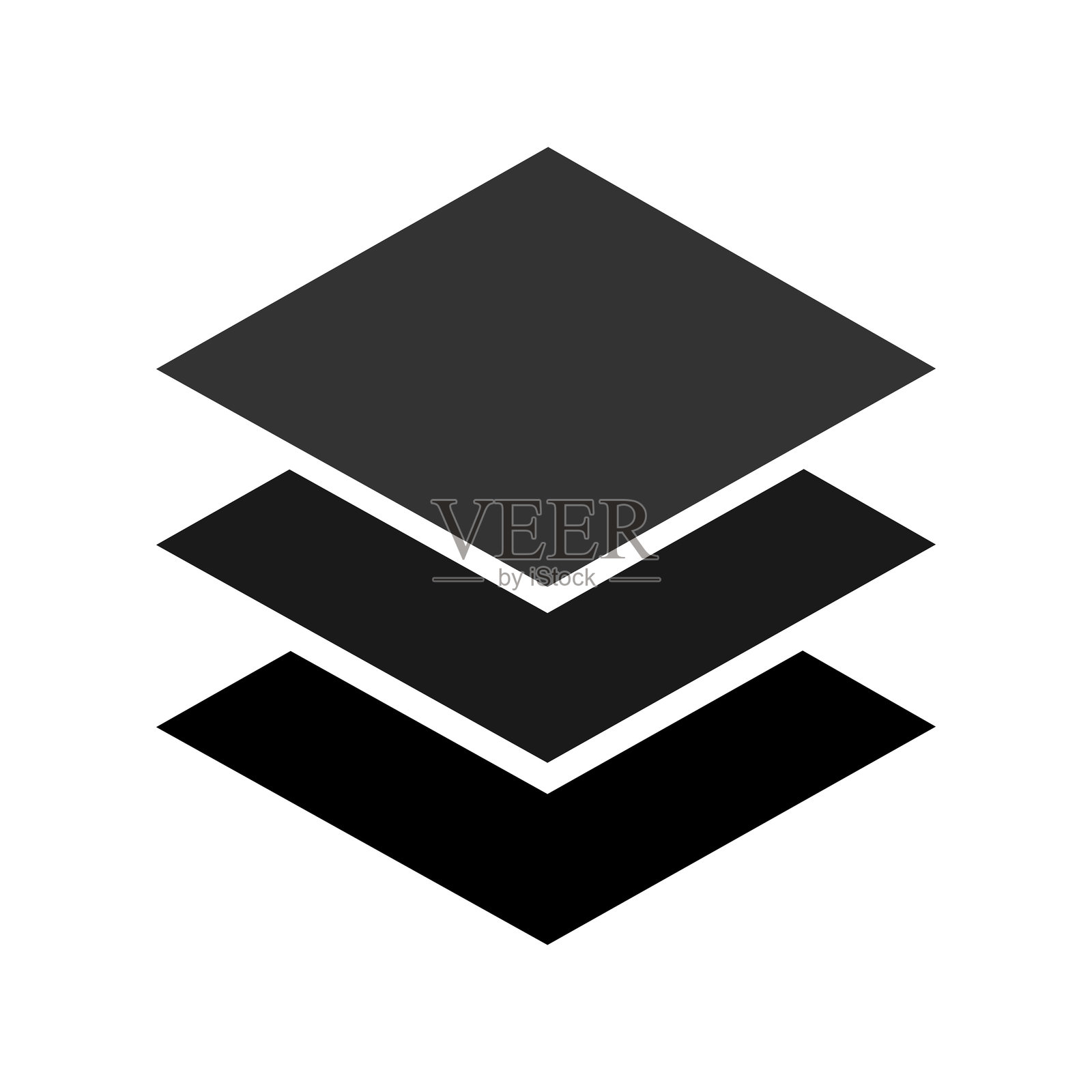 图层图标、布局图标、分层材料符号、孤立的矢量插图插画图片素材