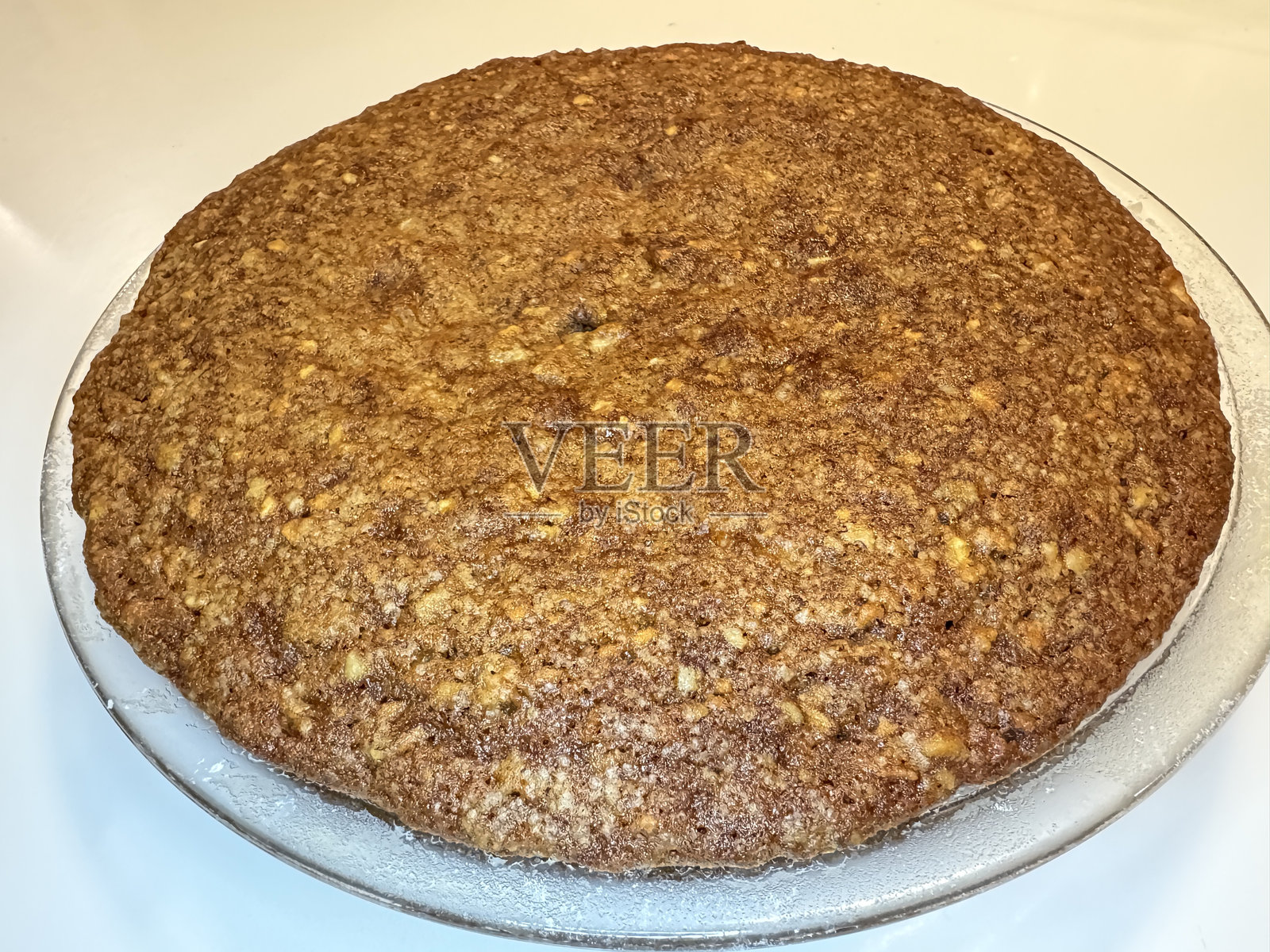 无糖霜的烤苹果蛋糕照片摄影图片