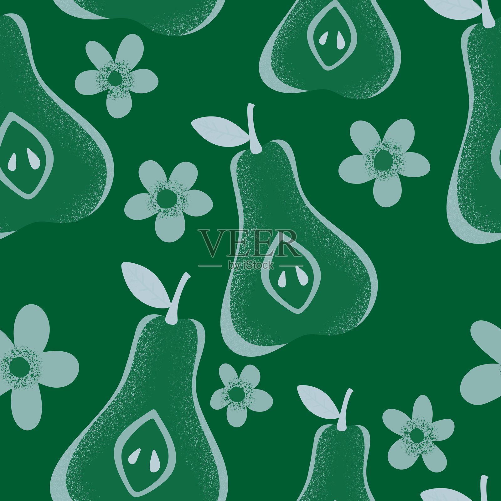 水果无缝梨子图案,适用于面料、纺织品和包装照片摄影图片