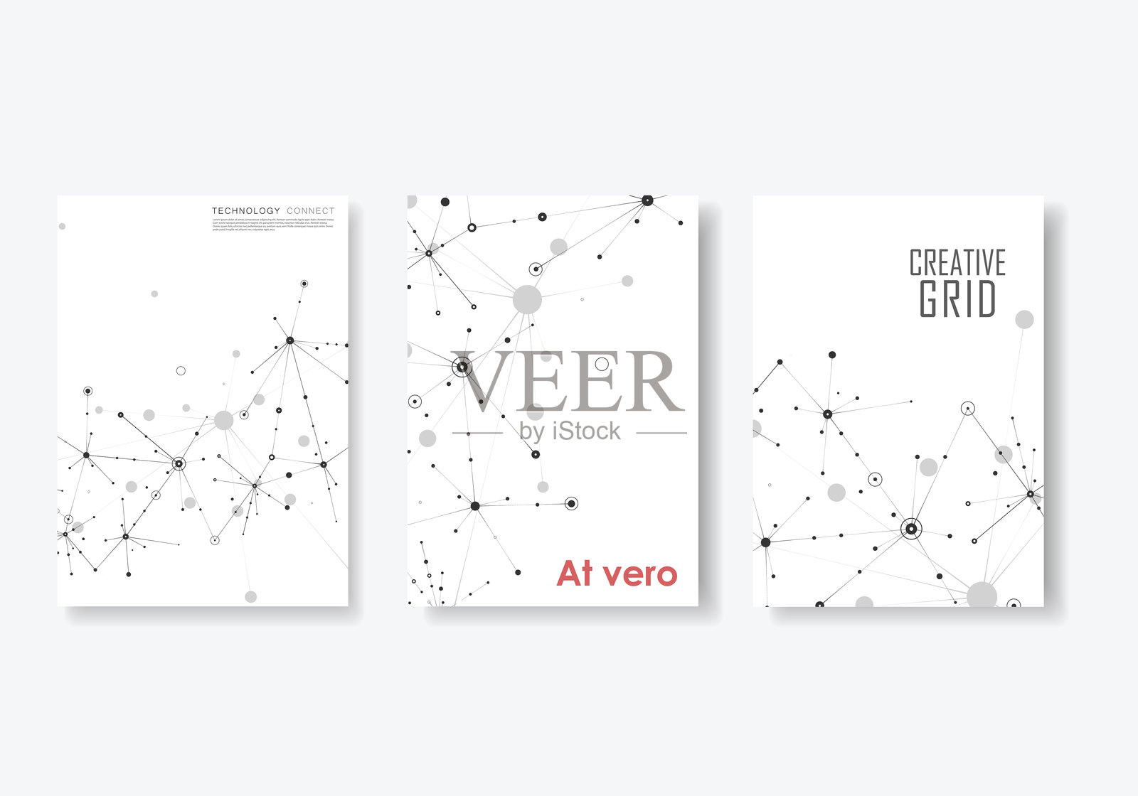 抽象构图,连接点和线的商业分子原子集合。A4宣传册标题证书,创意展示。多边形形状背景插画图片素材